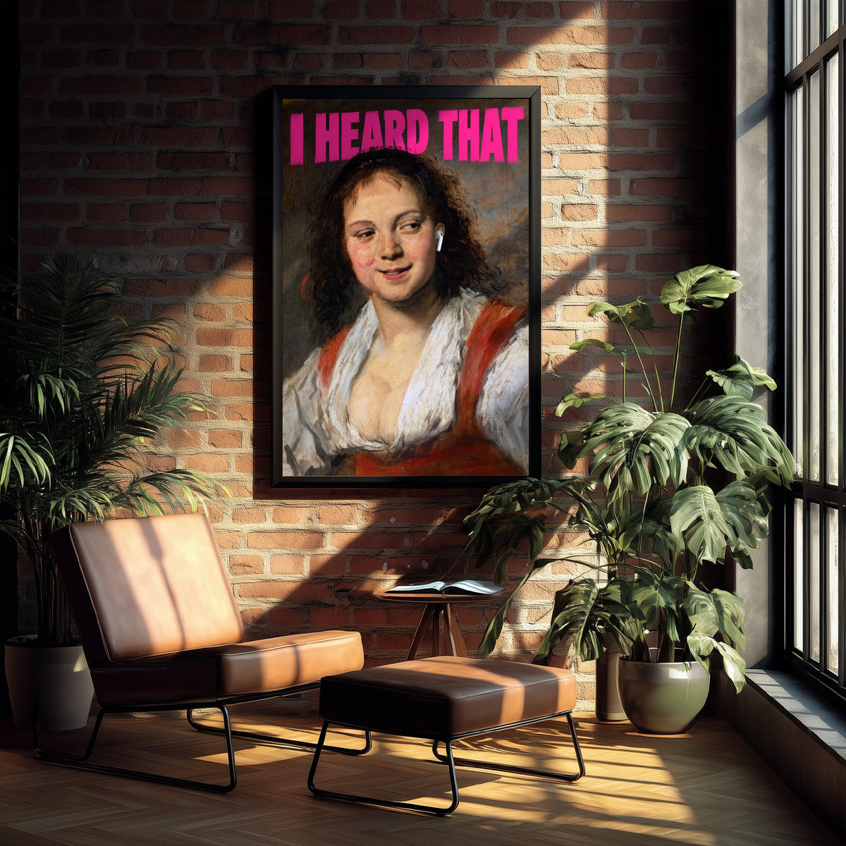 I Heard That Funny Art Print - Portrait of a Laughing Woman by Frans Hals Parody Poster - Altered Classic Painting - Gossip Gift