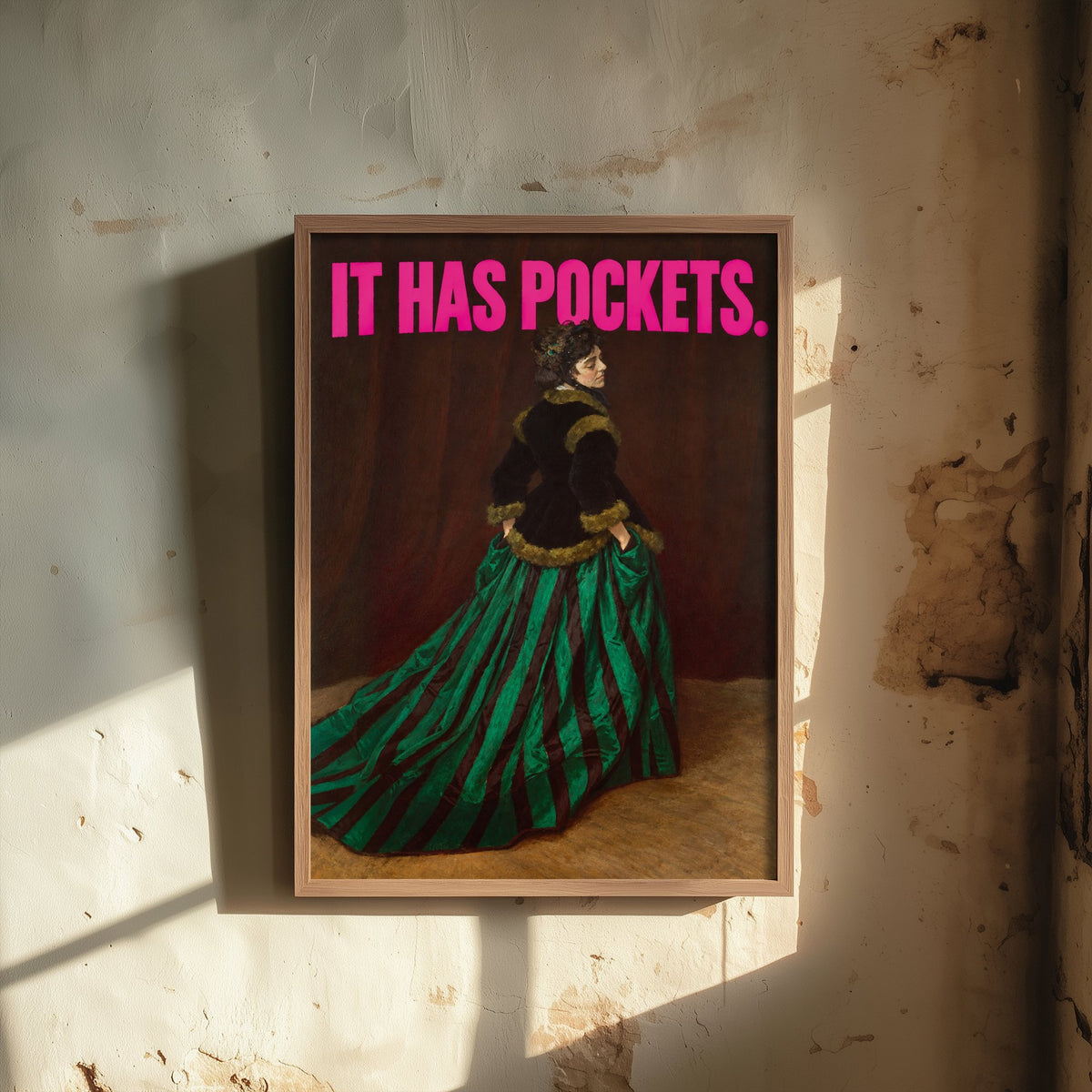 It Has Pockets Funny Art Print - Camille by Monet Parody Poster - Altered Classic Painting - Fashion Lover Gift
