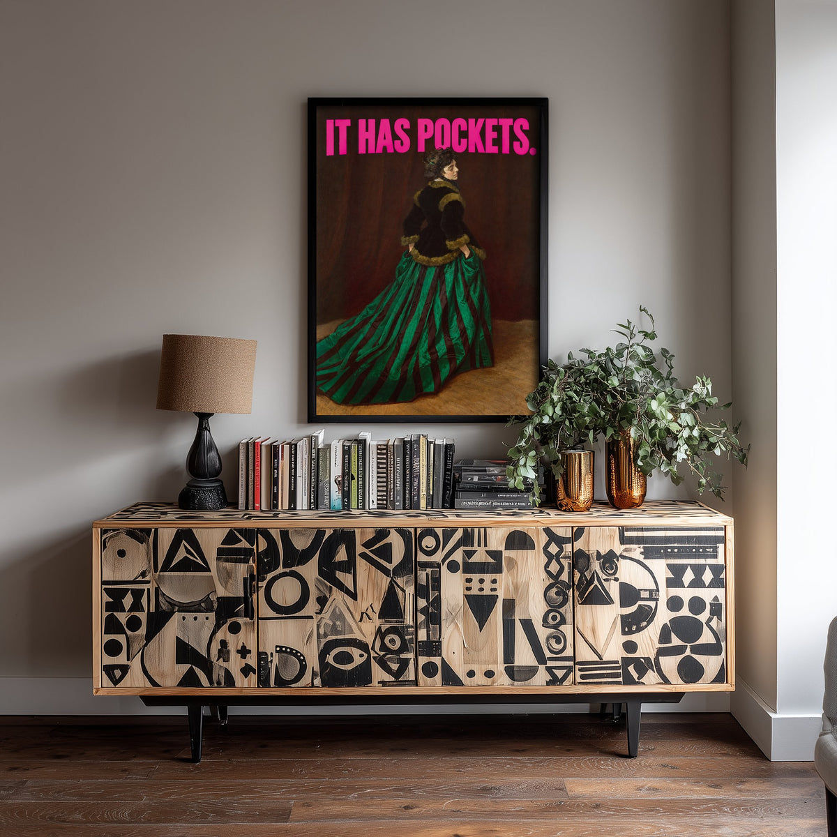 It Has Pockets Funny Art Print - Camille by Monet Parody Poster - Altered Classic Painting - Fashion Lover Gift