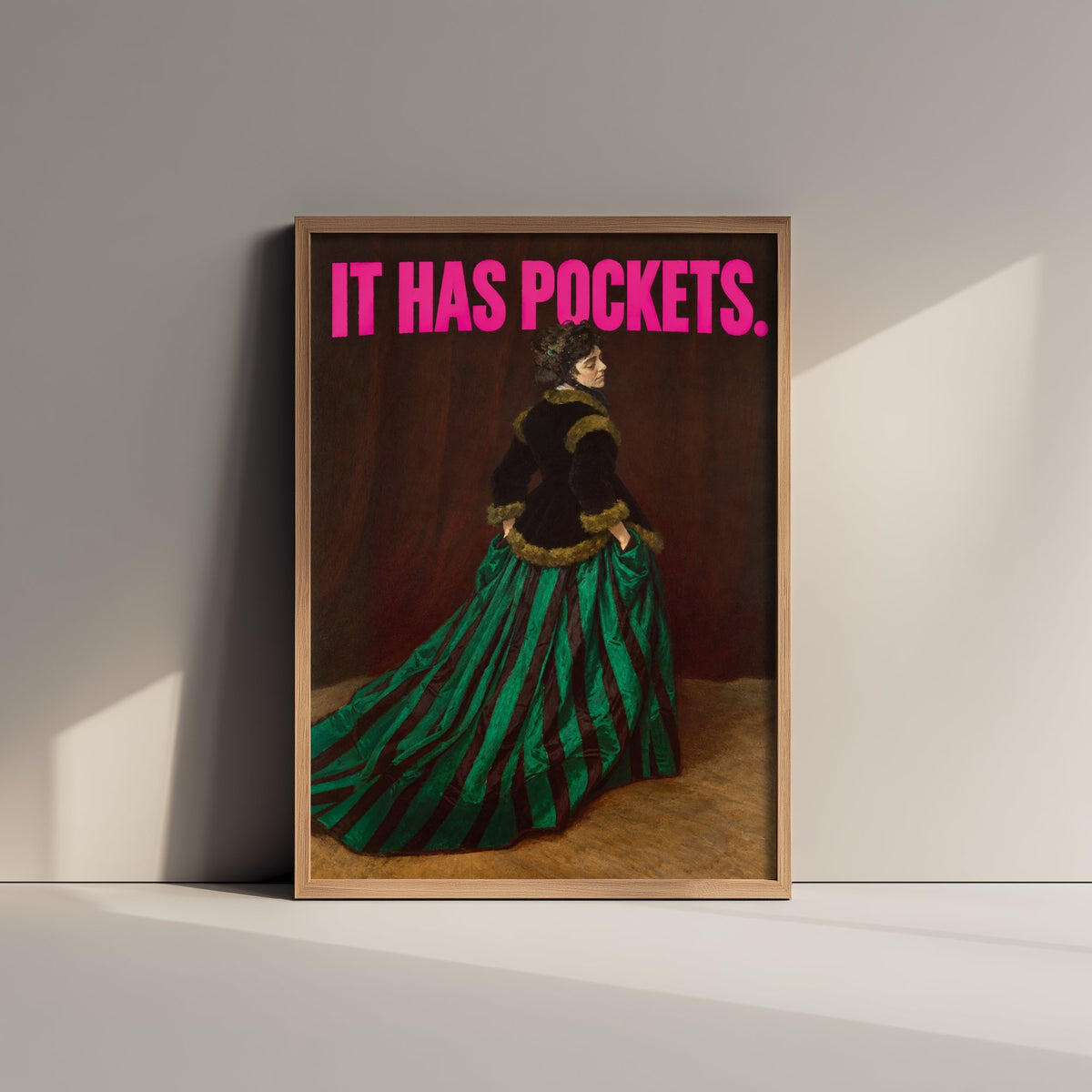 It Has Pockets Funny Art Print - Camille by Monet Parody Poster - Altered Classic Painting - Fashion Lover Gift