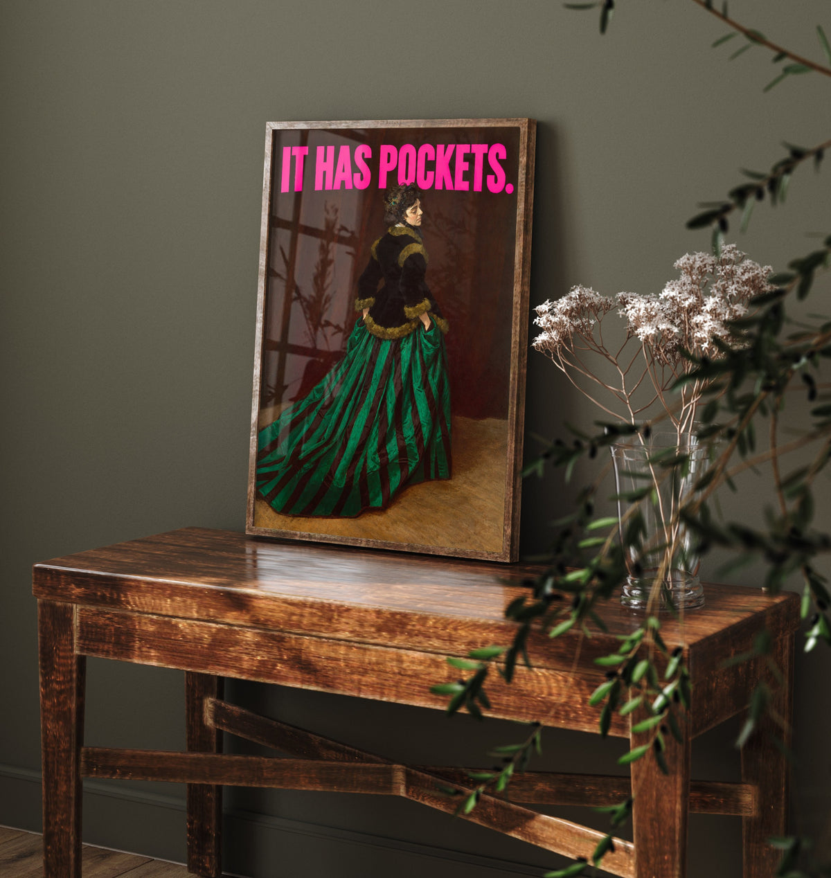It Has Pockets Funny Art Print - Camille by Monet Parody Poster - Altered Classic Painting - Fashion Lover Gift