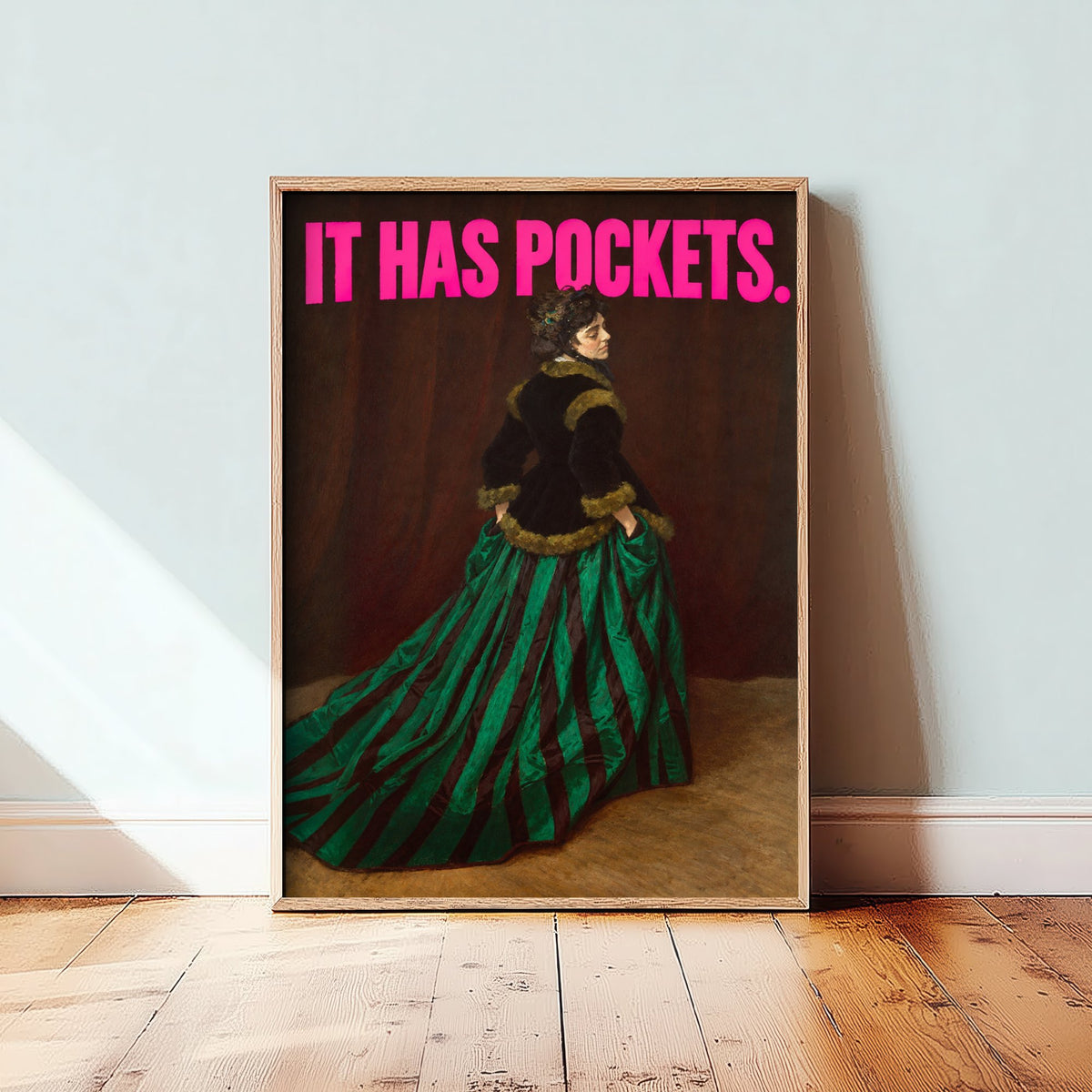 It Has Pockets Funny Art Print - Camille by Monet Parody Poster - Altered Classic Painting - Fashion Lover Gift