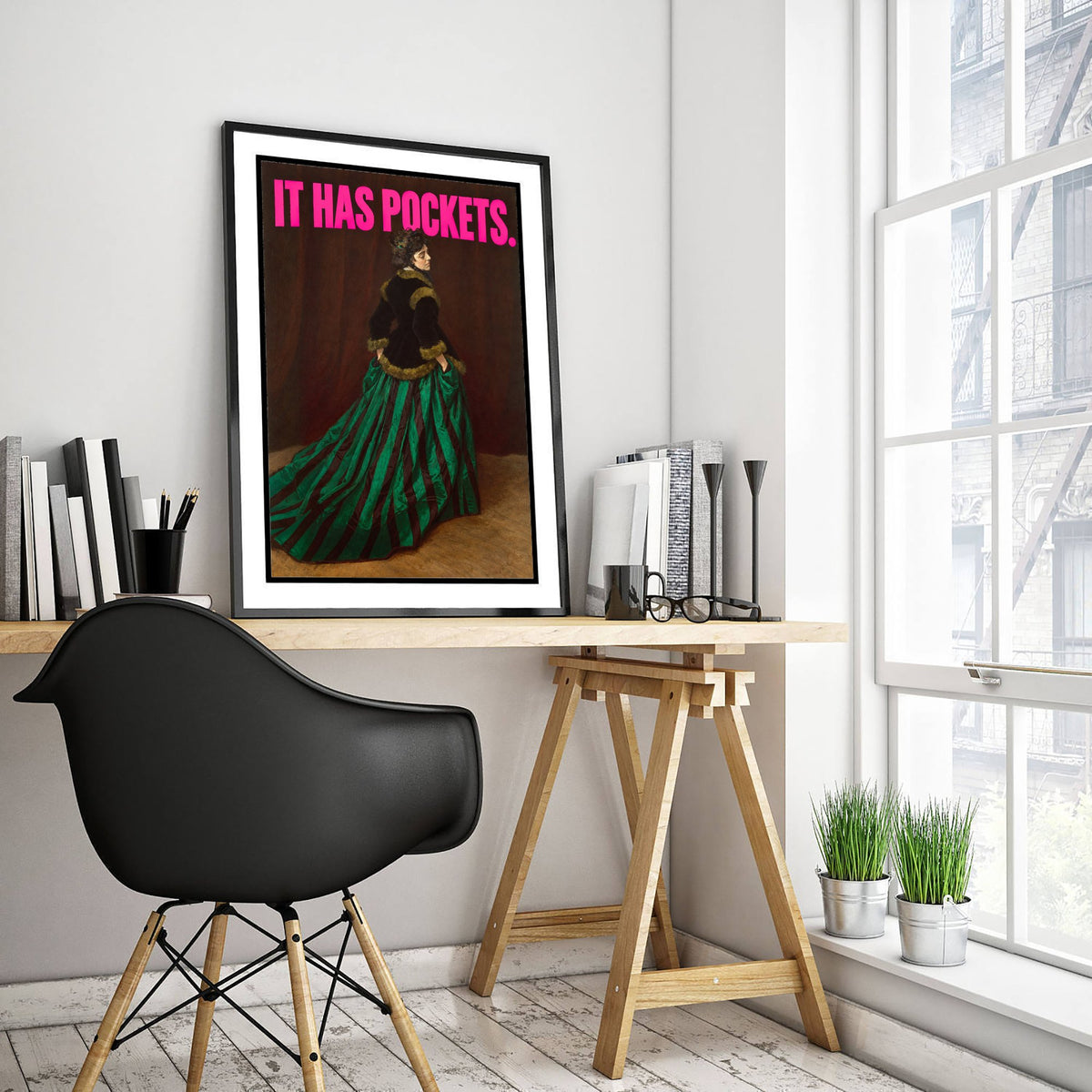 It Has Pockets Funny Art Print - Camille by Monet Parody Poster - Altered Classic Painting - Fashion Lover Gift