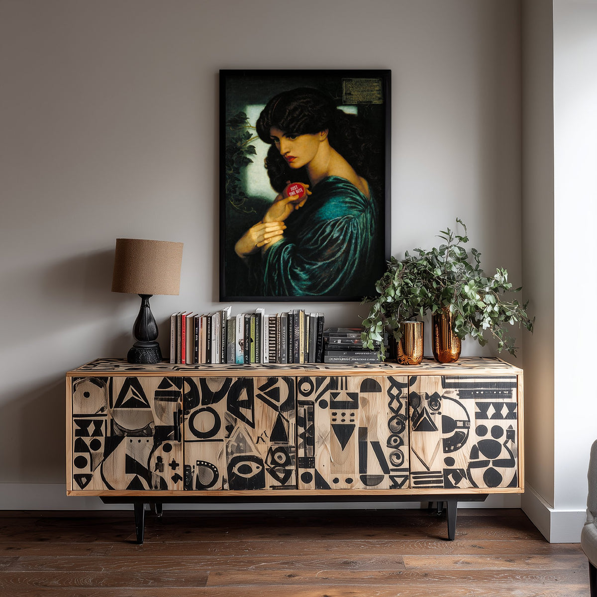 Just One Bite Funny Art Print - Proserpine by Rossetti Parody Poster - Altered Classic Painting - Foodie Gift