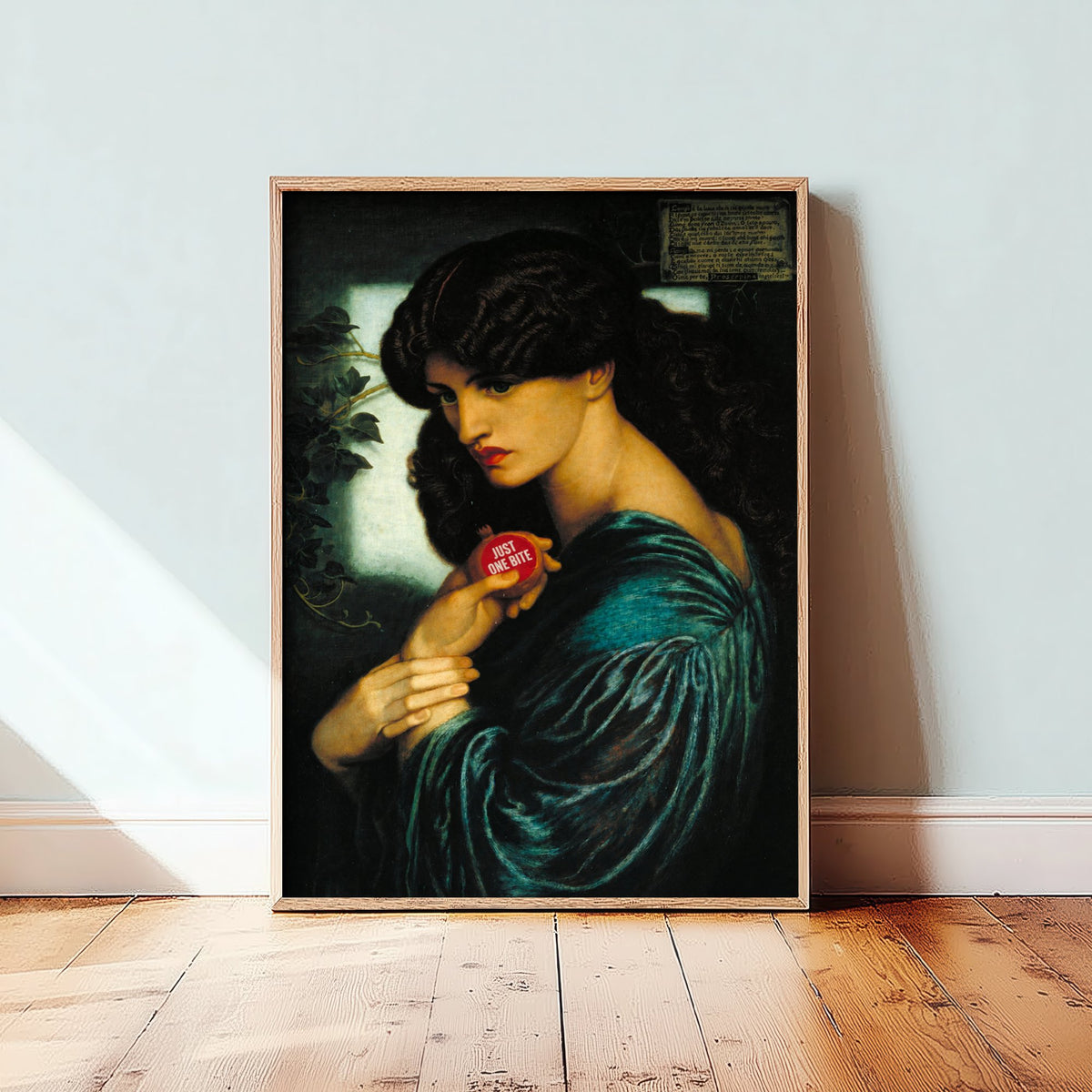 Just One Bite Funny Art Print - Proserpine by Rossetti Parody Poster - Altered Classic Painting - Foodie Gift