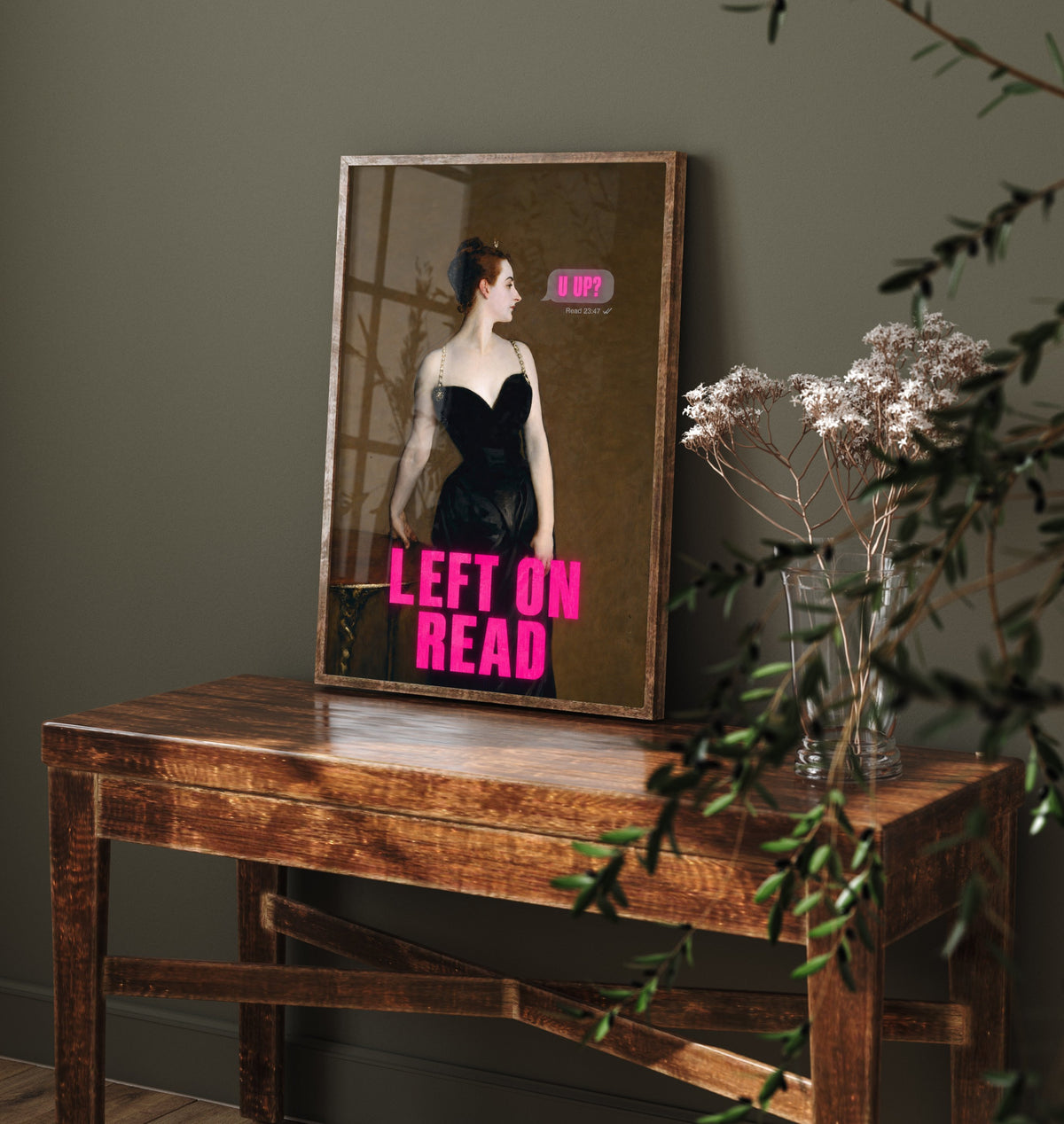 Left on Read Funny Art Print - Madame X by Sargent Parody Poster - Altered Classic Painting - Sassy Gift