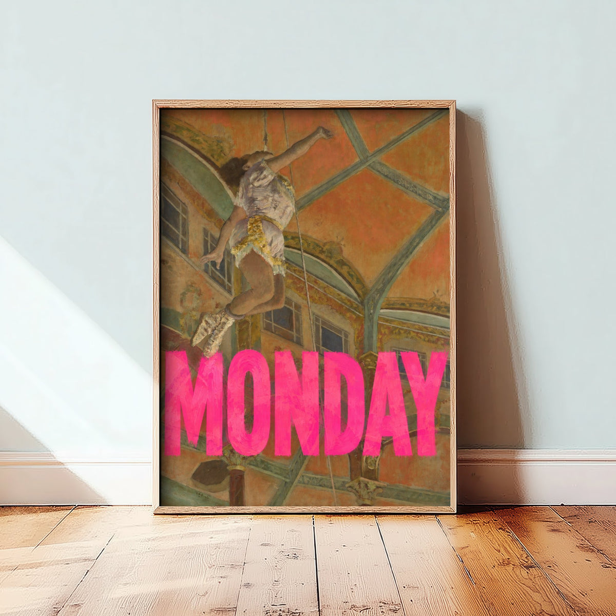 Monday Funny Art Print - Miss La La at the Cirque Fernando by Degas Parody Poster - Altered Classic Painting - Office Humour Gift