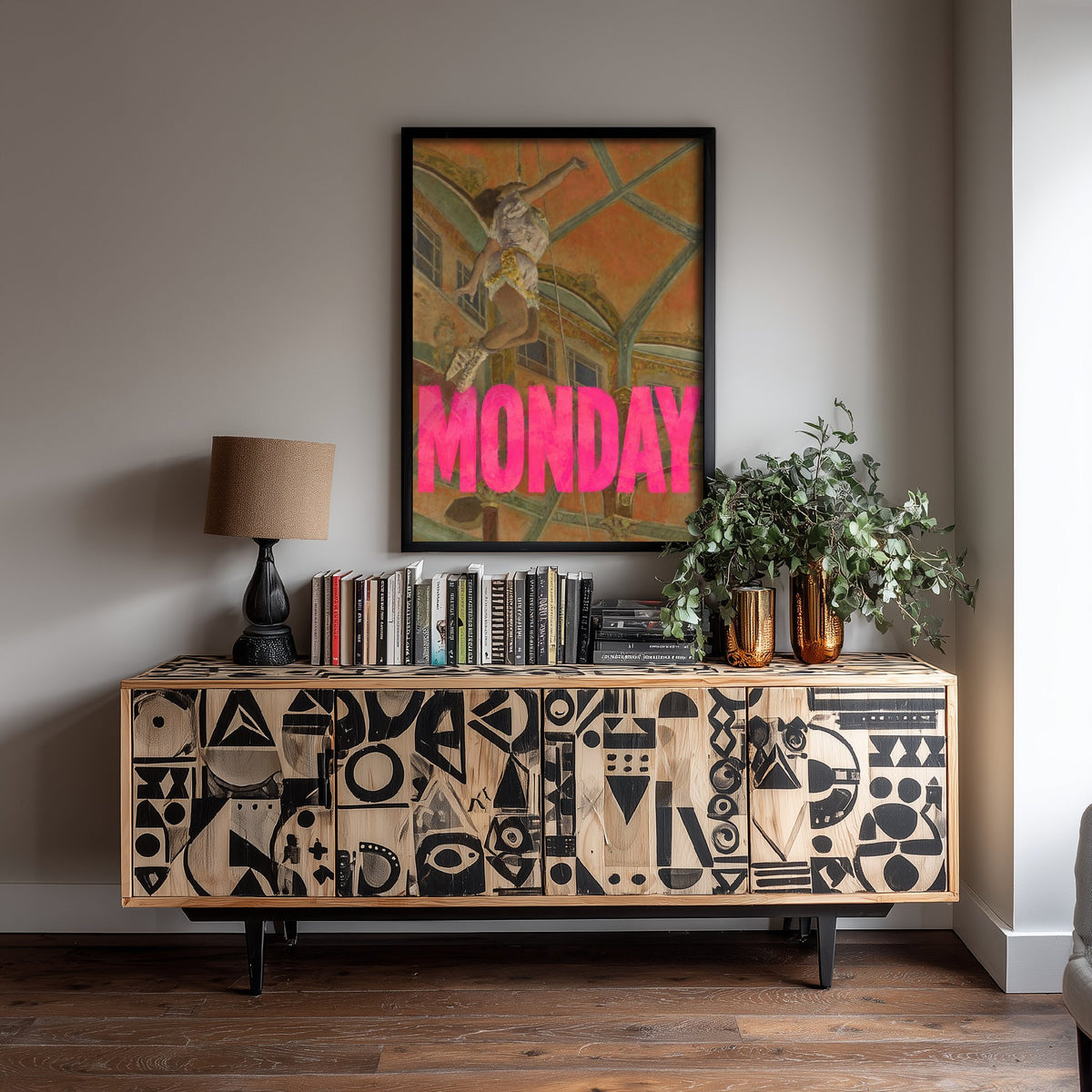 Monday Funny Art Print - Miss La La at the Cirque Fernando by Degas Parody Poster - Altered Classic Painting - Office Humour Gift