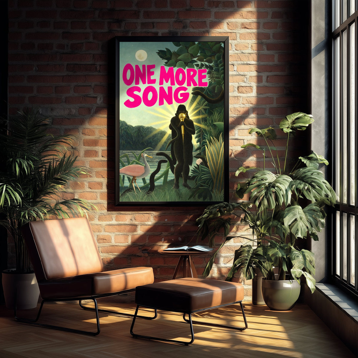 One More Song Funny Art Print - The Snake Charmer by Henri Rousseau Parody Poster - Altered Classic Painting - Music Lover Gift