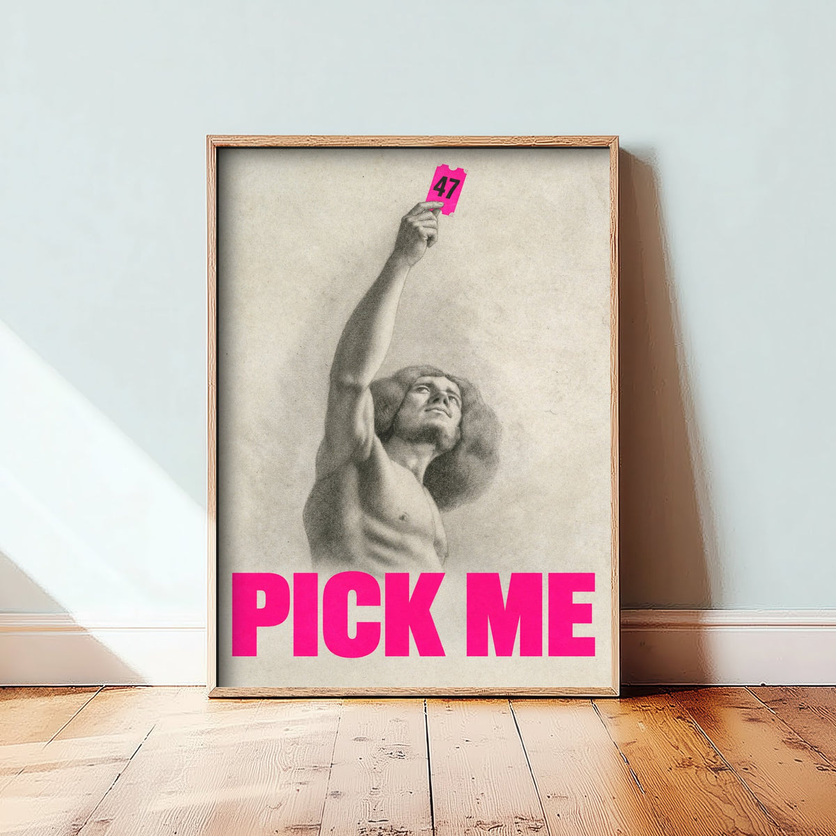 Pick Me Funny Art Print - Academic Figure Study Parody Poster - Altered Classic Drawing - Coworker Gift