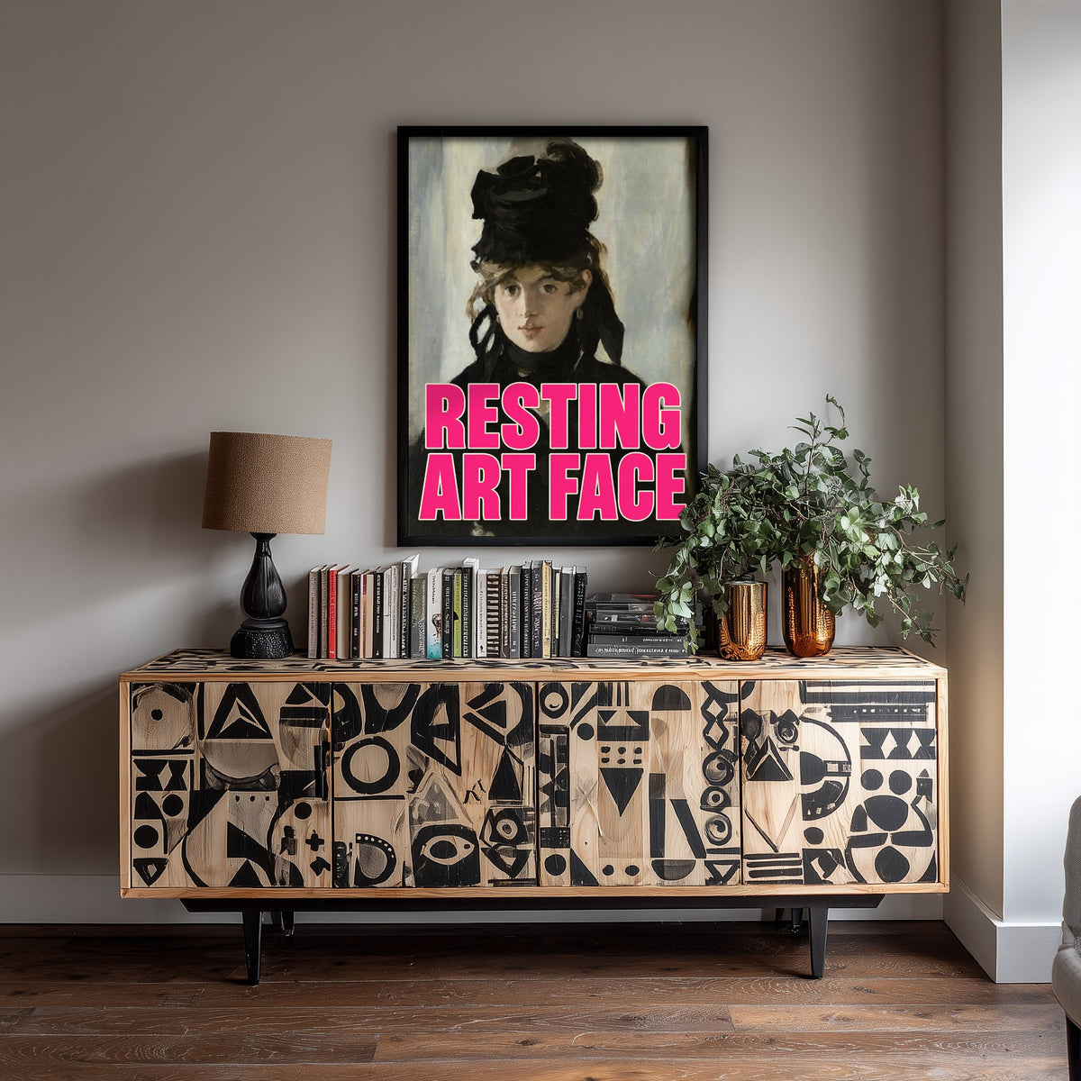 Resting Art Face Funny Art Print - Portrait of Berthe Morisot by Manet Parody Poster - Altered Classic Painting - Artist Gift