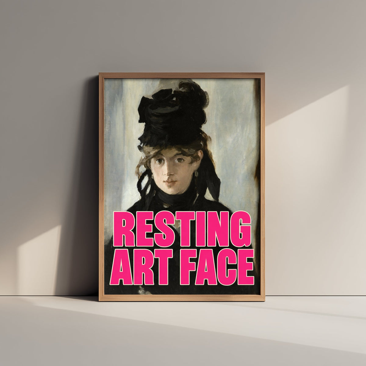Resting Art Face Funny Art Print - Portrait of Berthe Morisot by Manet Parody Poster - Altered Classic Painting - Artist Gift
