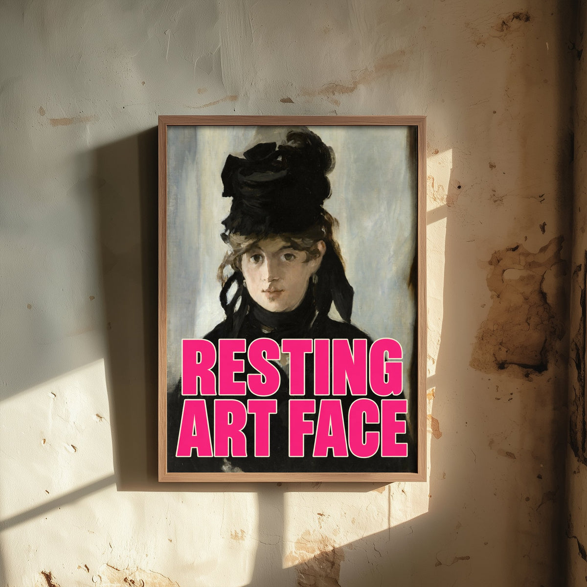 Resting Art Face Funny Art Print - Portrait of Berthe Morisot by Manet Parody Poster - Altered Classic Painting - Artist Gift