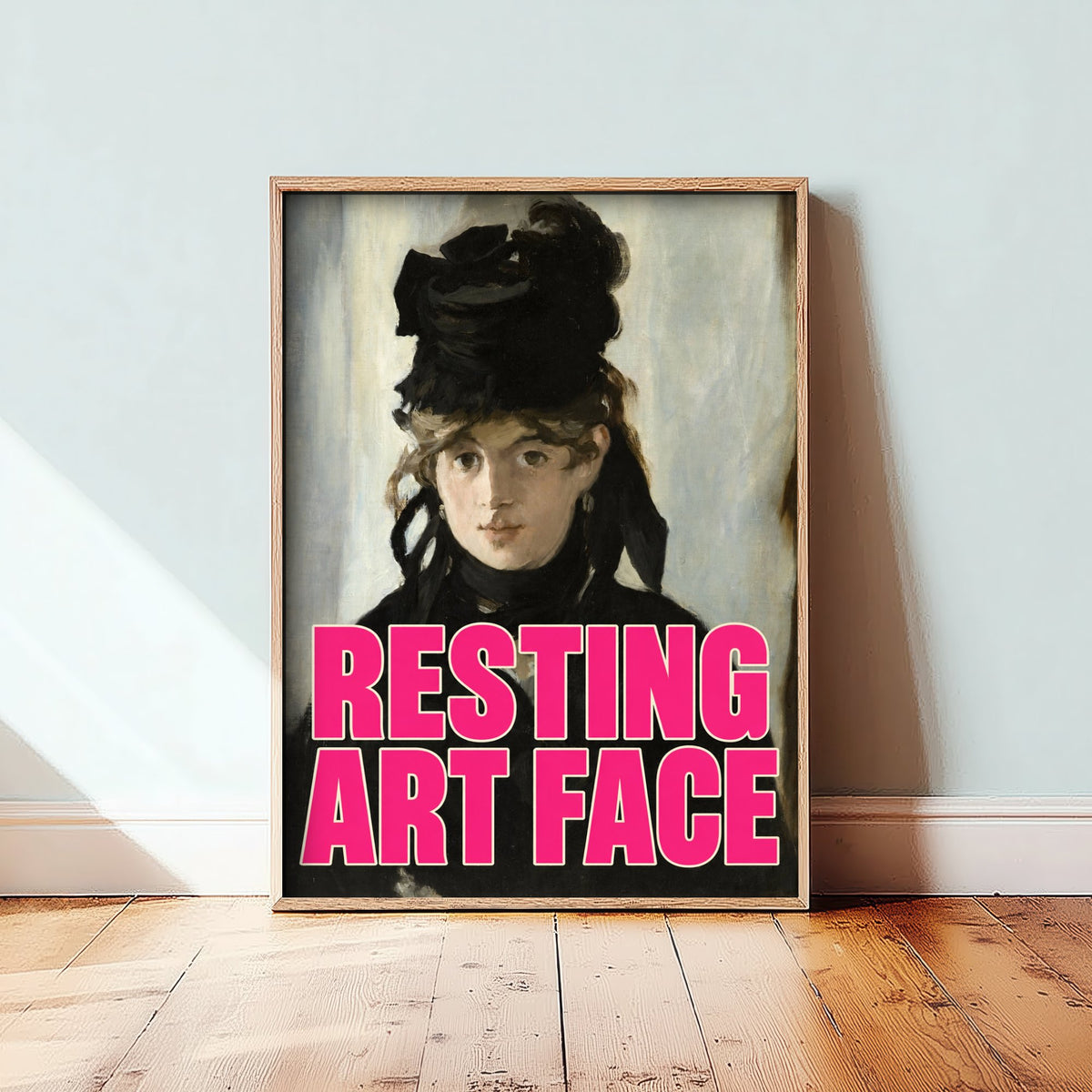 Resting Art Face Funny Art Print - Portrait of Berthe Morisot by Manet Parody Poster - Altered Classic Painting - Artist Gift