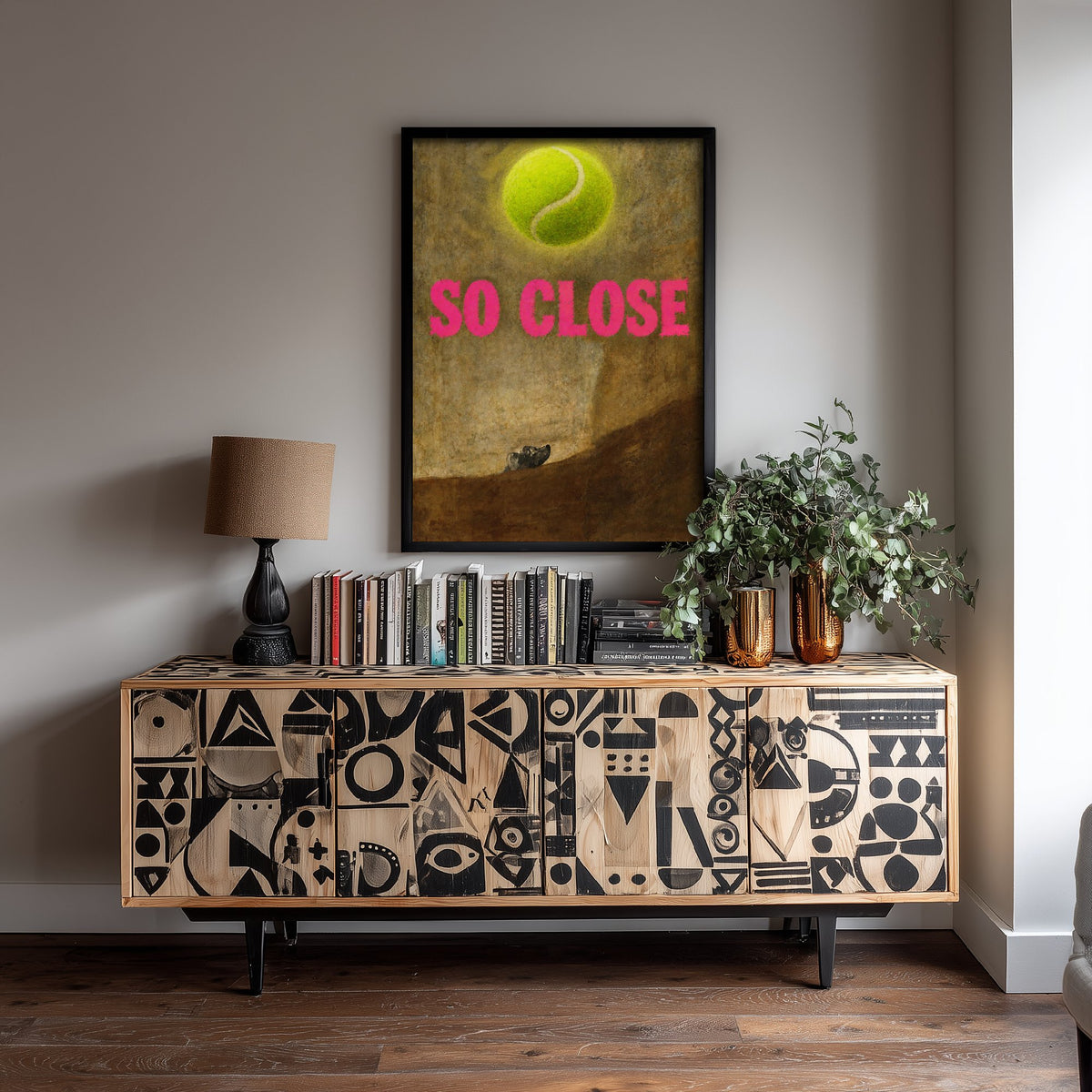 So Close Funny Art Print - The Dog by Goya Parody Poster - Altered Classic Painting - Dog Lover Gift
