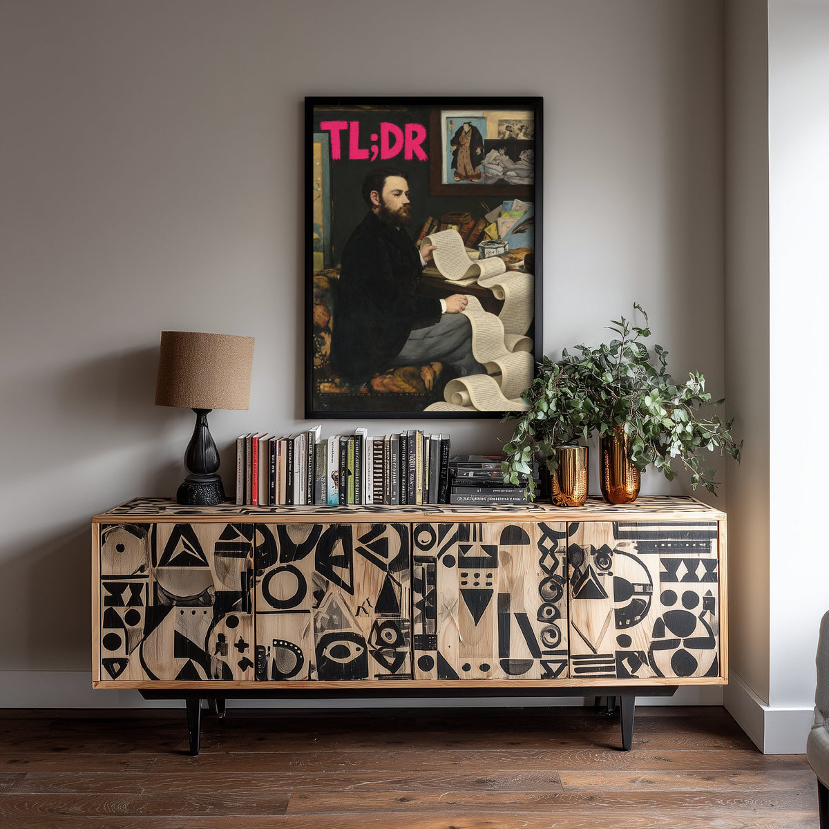 TL;DR Funny Art Print - Portrait of Emile Zola by Manet Parody Poster - Altered Classic Painting - Writer Gift