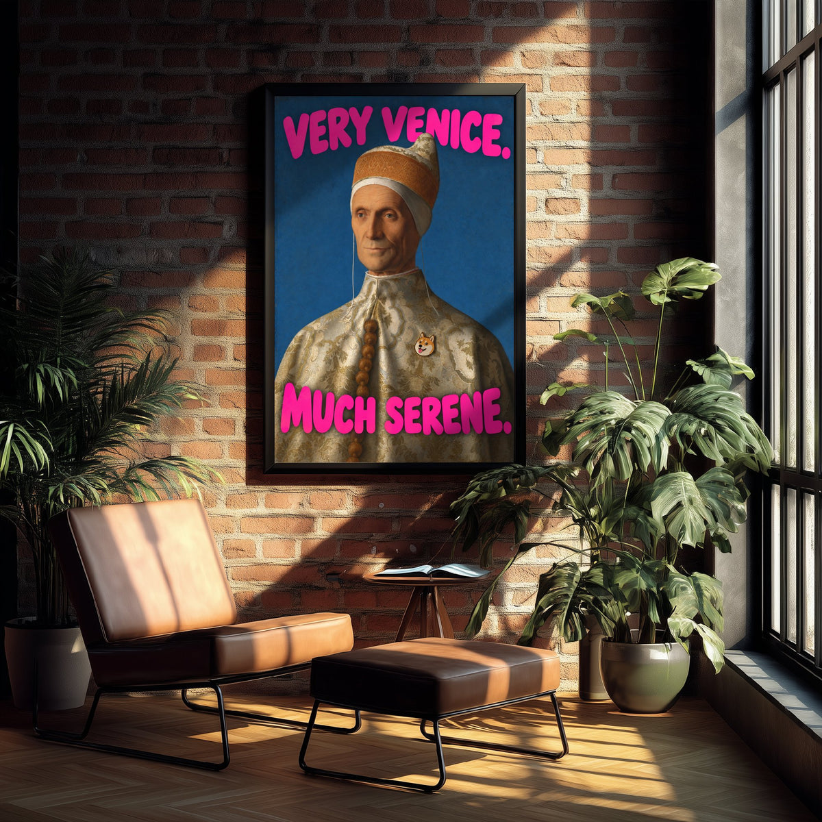 Very Venice Much Serene Funny Art Print - Doge Leonardo Loredan by Bellini Parody Poster - Altered Classic Painting - Venice Lover Gift