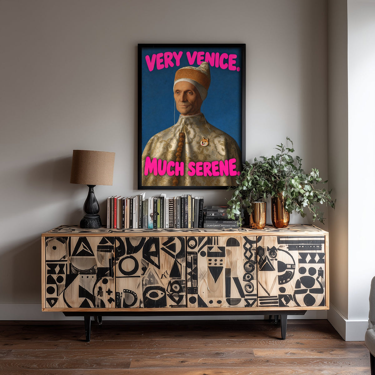 Very Venice Much Serene Funny Art Print - Doge Leonardo Loredan by Bellini Parody Poster - Altered Classic Painting - Venice Lover Gift