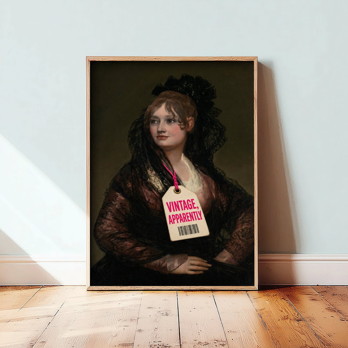 Vintage Apparently Funny Art Print - Portrait of Dona Isabel de Porcel by Goya Parody Poster - Altered Classic Painting - Birthday Gift