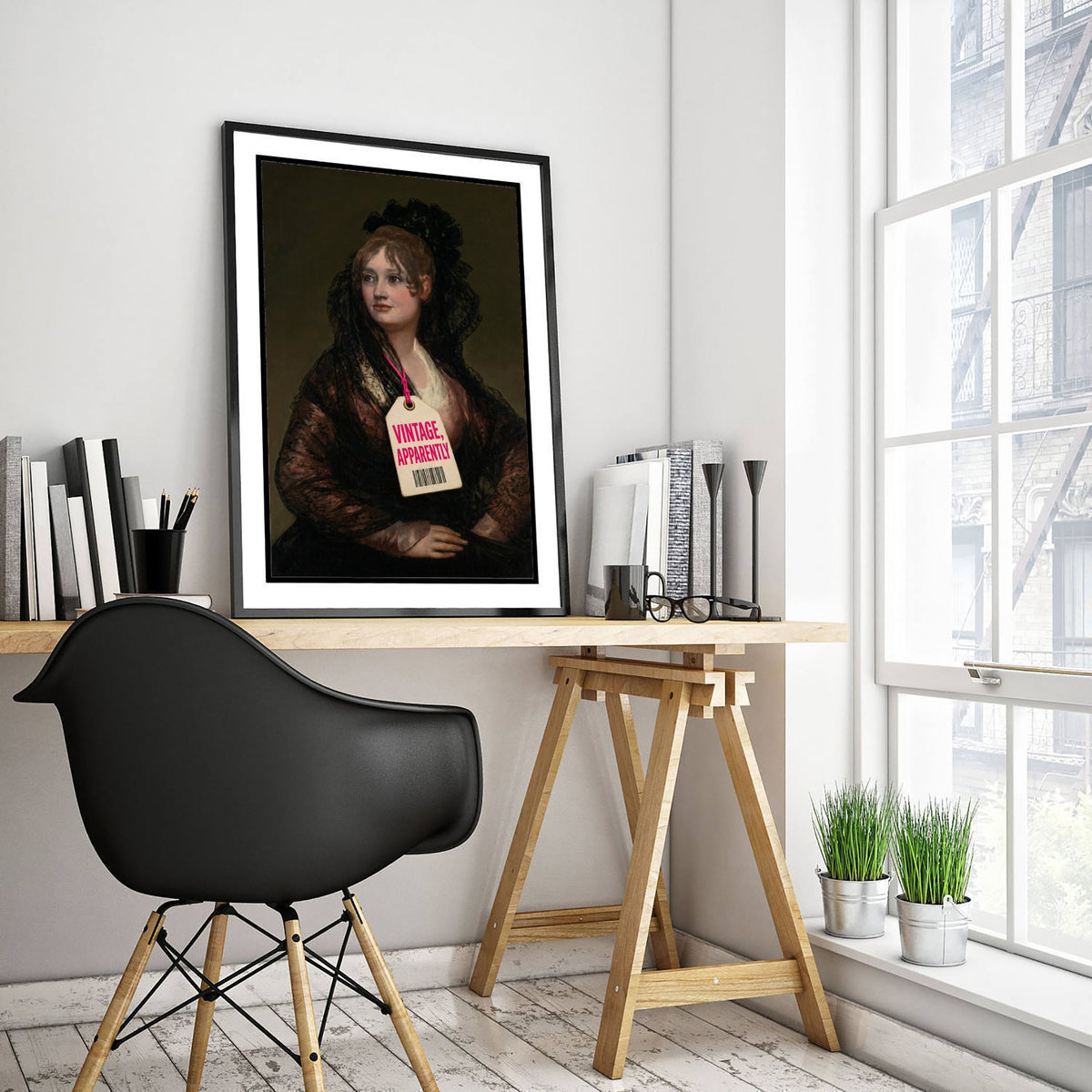 Vintage Apparently Funny Art Print - Portrait of Dona Isabel de Porcel by Goya Parody Poster - Altered Classic Painting - Birthday Gift