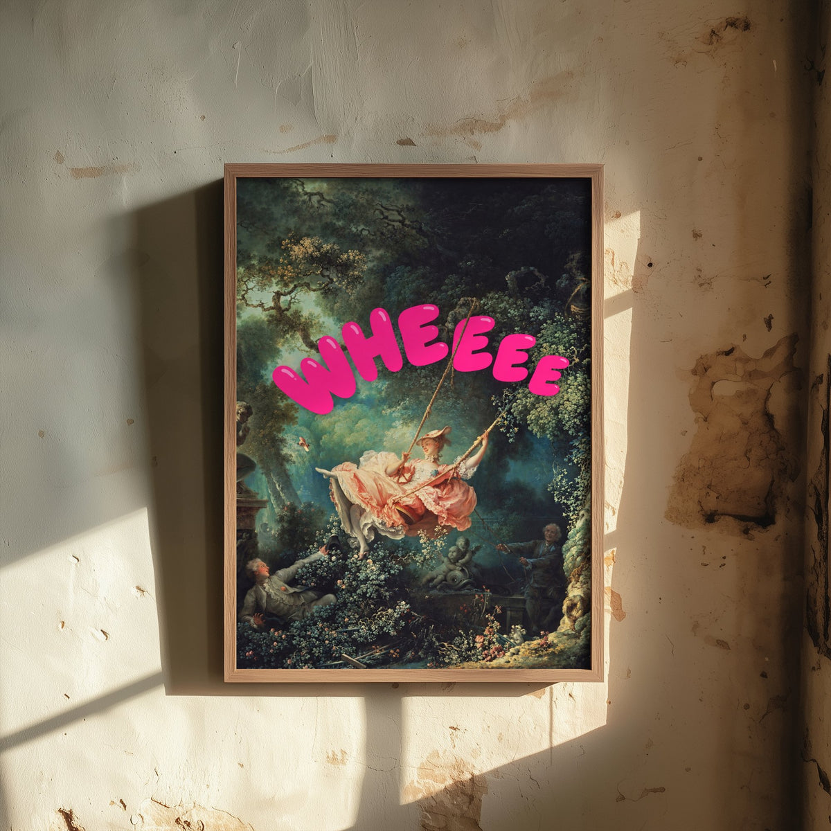 Wheeee Funny Art Print - The Swing by Fragonard Parody Poster - Altered Classic Painting - Fun Friend Gift