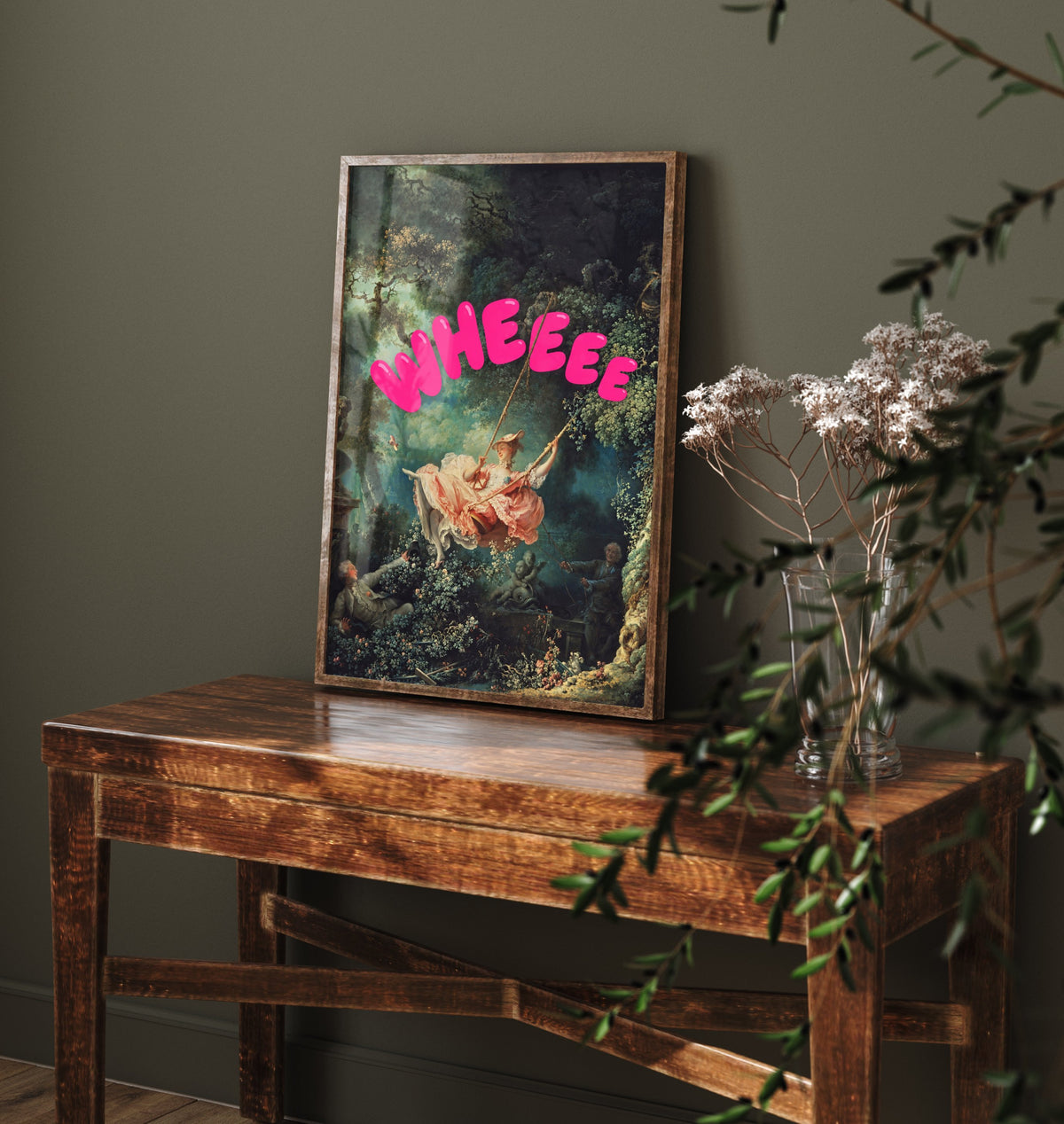 Wheeee Funny Art Print - The Swing by Fragonard Parody Poster - Altered Classic Painting - Fun Friend Gift