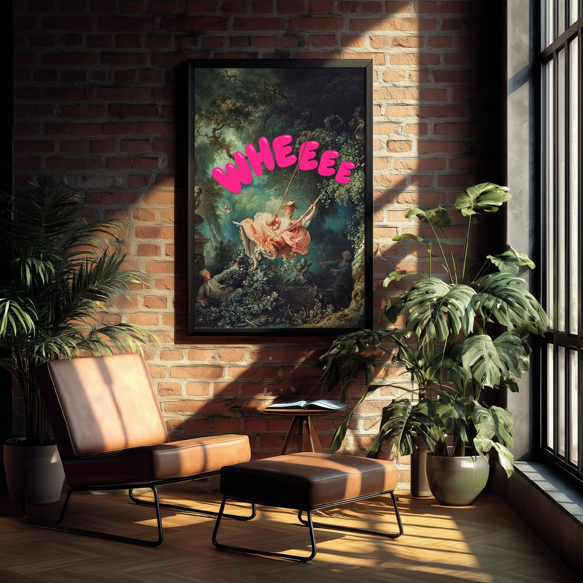 Wheeee Funny Art Print - The Swing by Fragonard Parody Poster - Altered Classic Painting - Fun Friend Gift