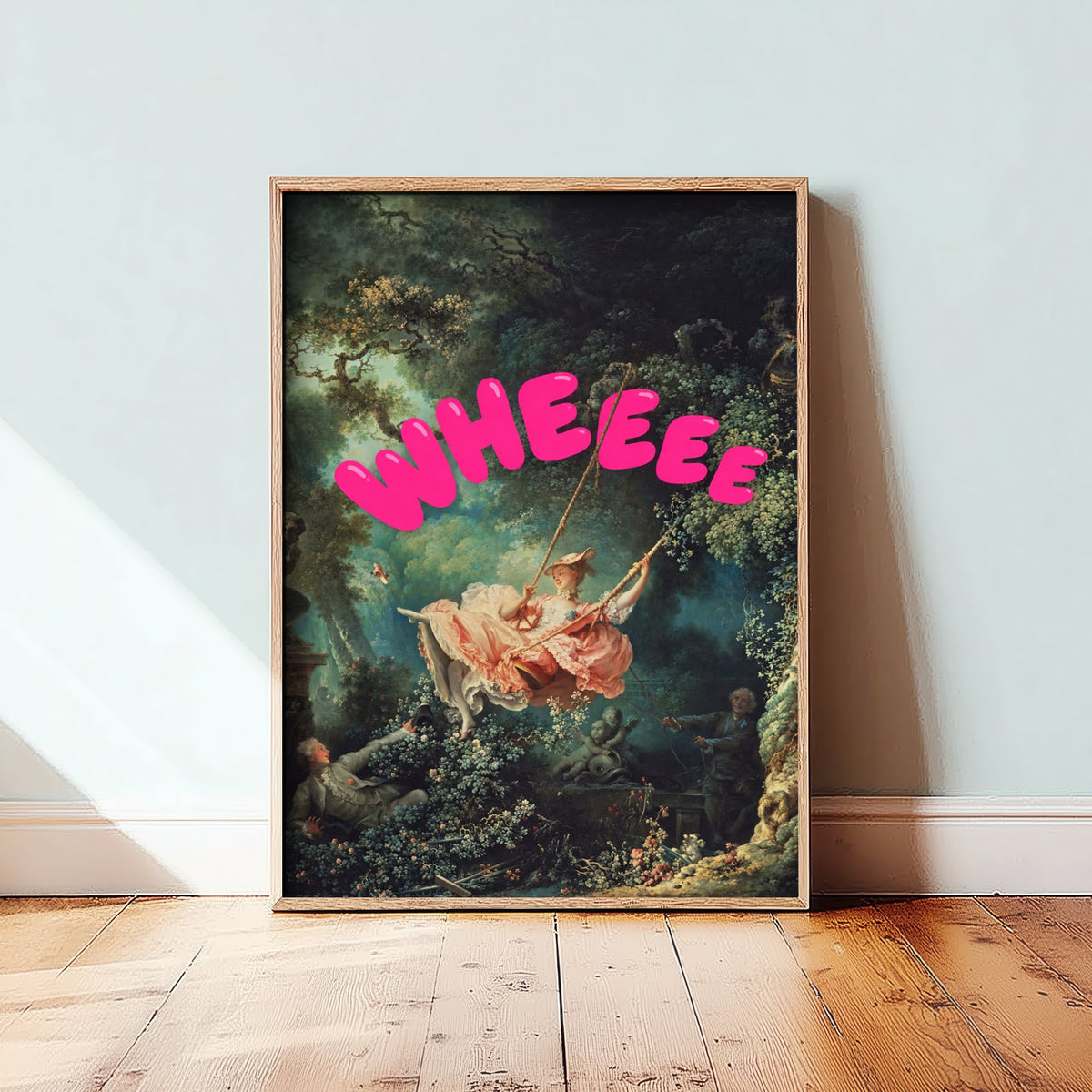 Wheeee Funny Art Print - The Swing by Fragonard Parody Poster - Altered Classic Painting - Fun Friend Gift