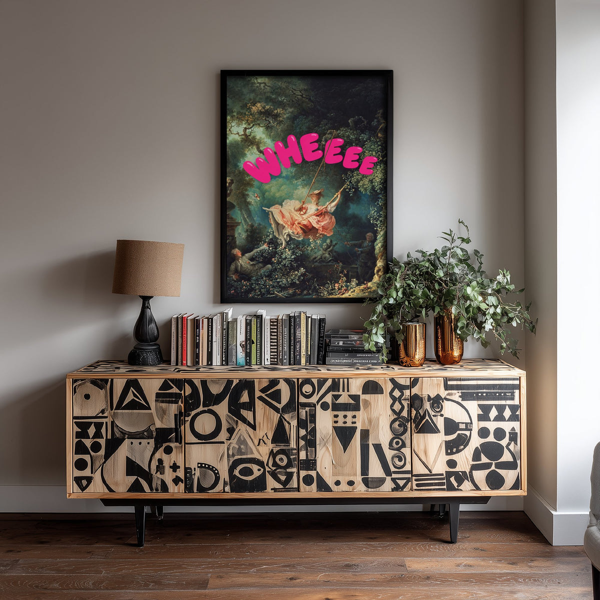 Wheeee Funny Art Print - The Swing by Fragonard Parody Poster - Altered Classic Painting - Fun Friend Gift
