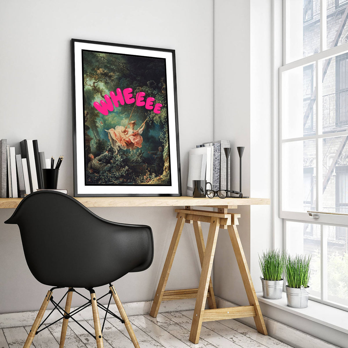 Wheeee Funny Art Print - The Swing by Fragonard Parody Poster - Altered Classic Painting - Fun Friend Gift