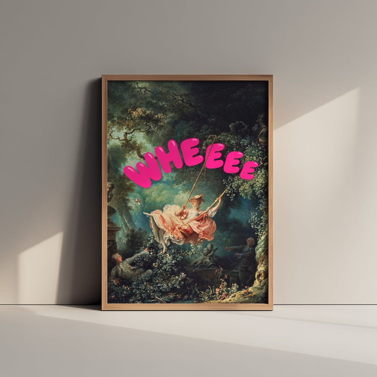 Wheeee Funny Art Print - The Swing by Fragonard Parody Poster - Altered Classic Painting - Fun Friend Gift
