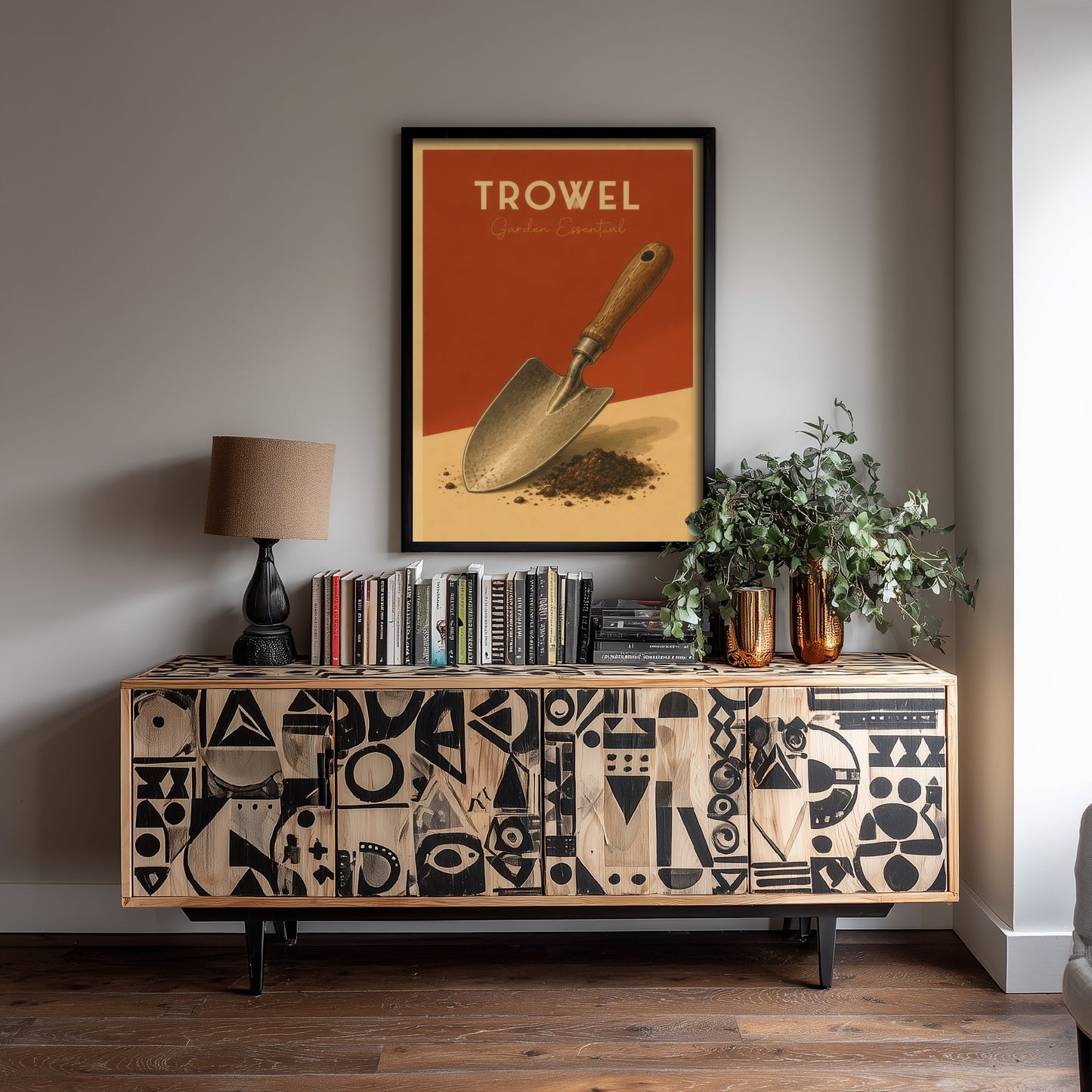 Vintage Trowel Art Print - Garden Essential Poster - Botanical Illustration - Gardener Wall Art 2/3