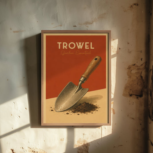 Vintage Trowel Art Print - Garden Essential Poster - Botanical Illustration - Gardener Wall Art 2/3