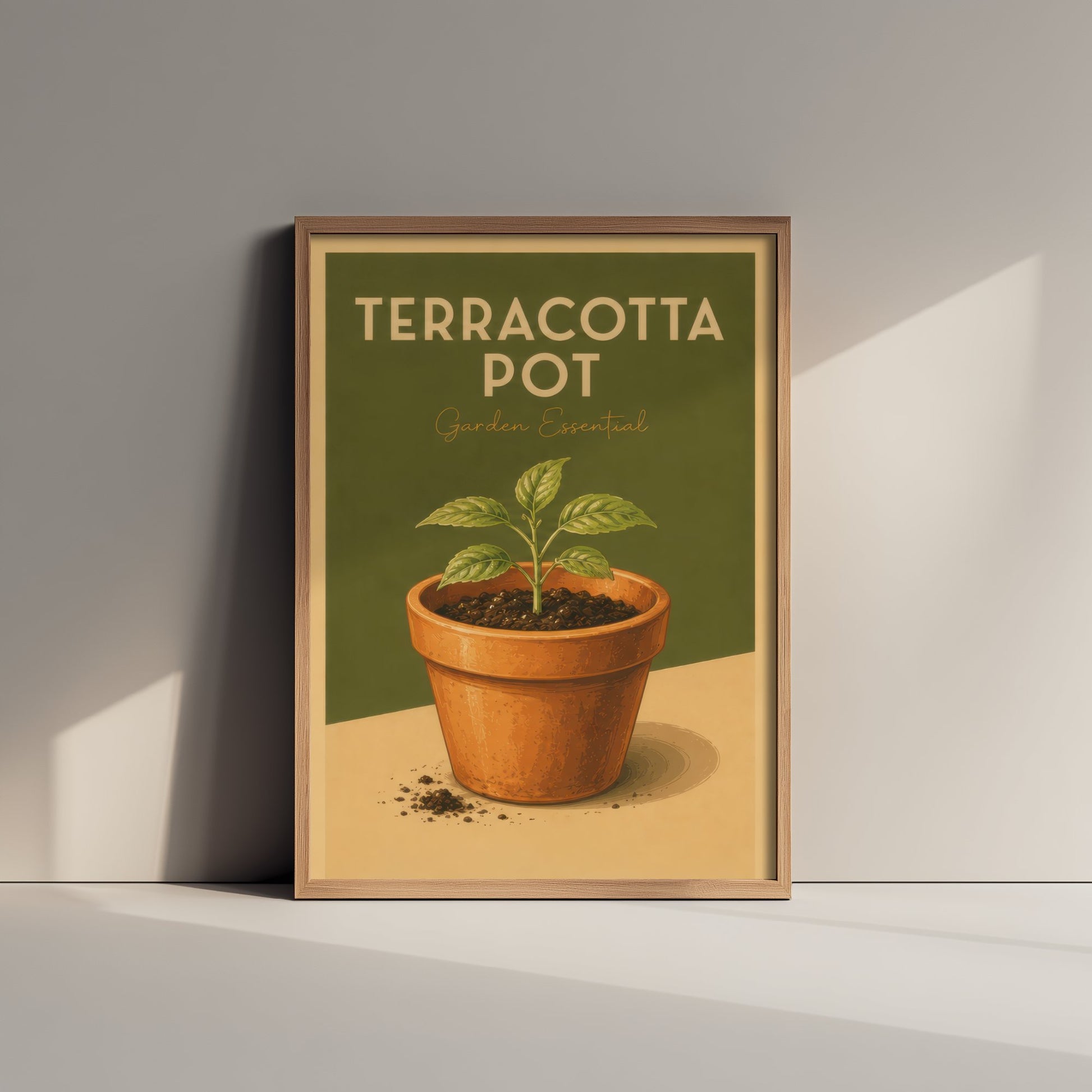 Vintage Terracotta Pot Art Print - Garden Essential Poster - Botanical Illustration - Gardener Wall Art 3/3