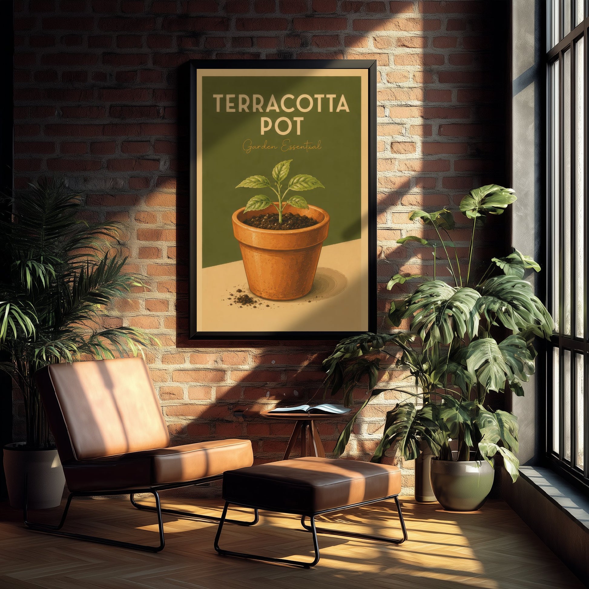 Vintage Terracotta Pot Art Print - Garden Essential Poster - Botanical Illustration - Gardener Wall Art 3/3