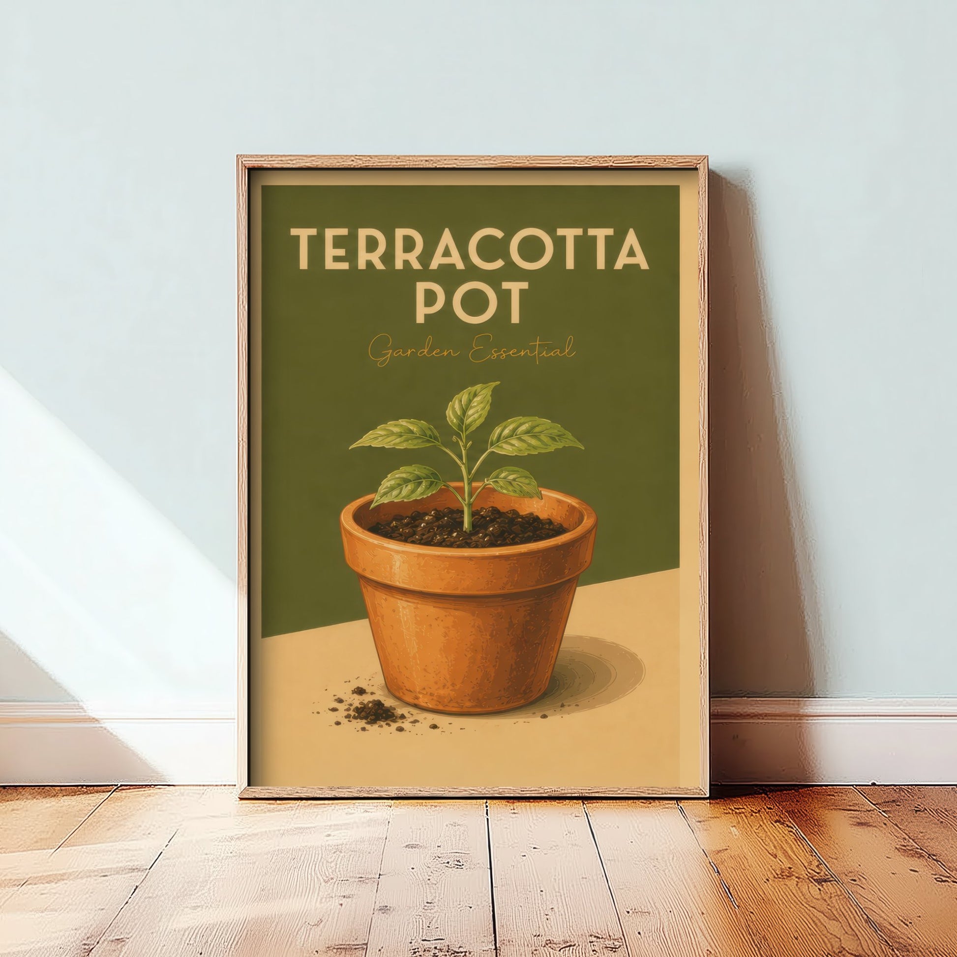 Vintage Terracotta Pot Art Print - Garden Essential Poster - Botanical Illustration - Gardener Wall Art 3/3