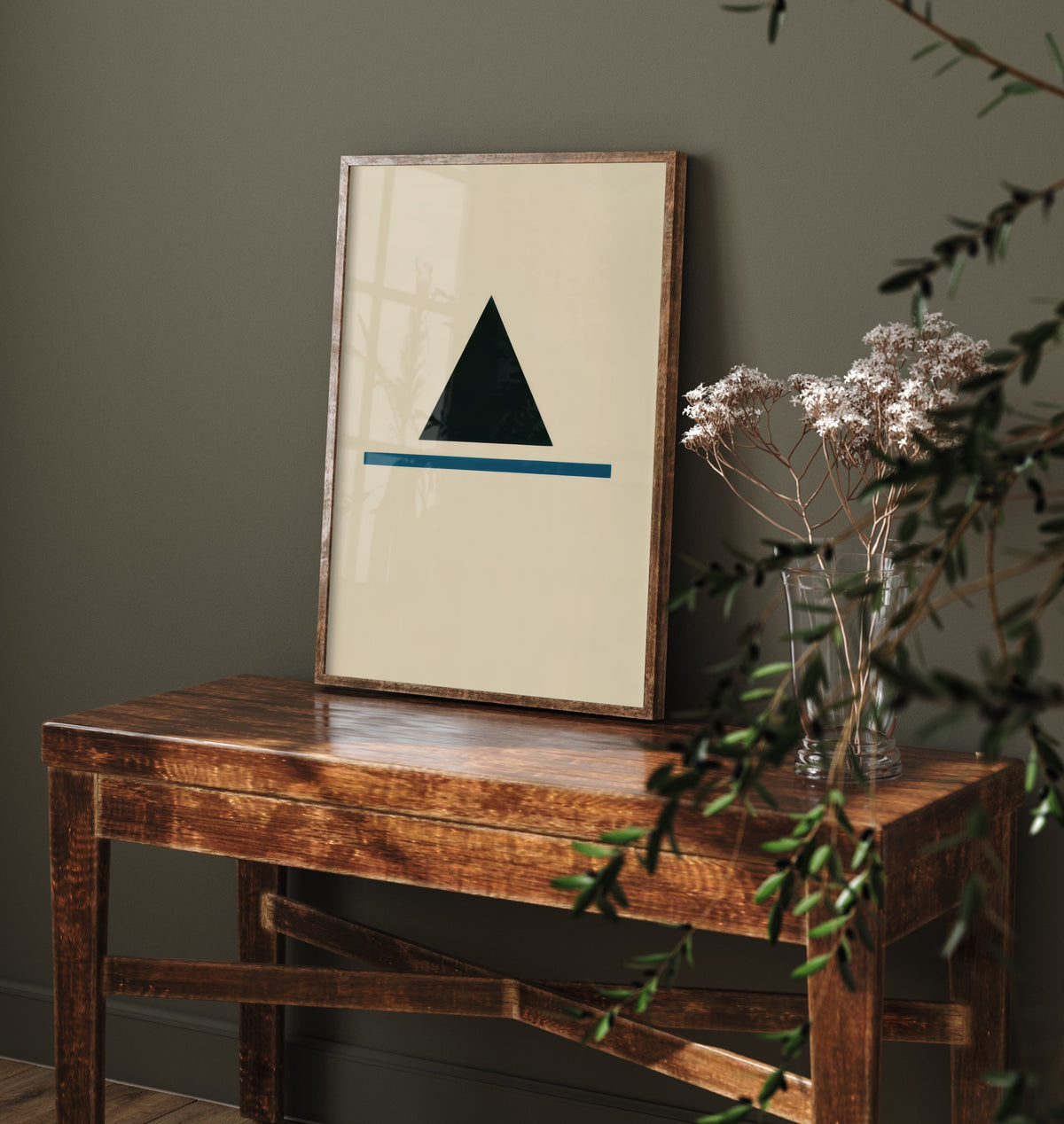 Black Triangle Art Print - Bauhaus Mountain Horizon Poster - Minimalist Geometric Illustration V1 2/3