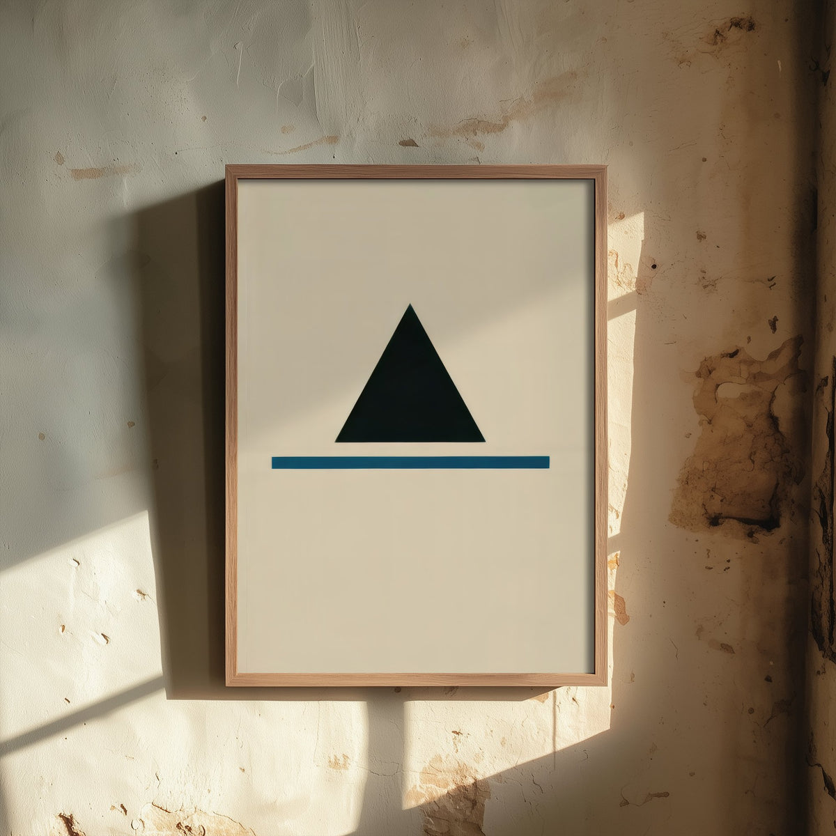 Black Triangle Art Print - Bauhaus Mountain Horizon Poster - Minimalist Geometric Illustration V1 2/3