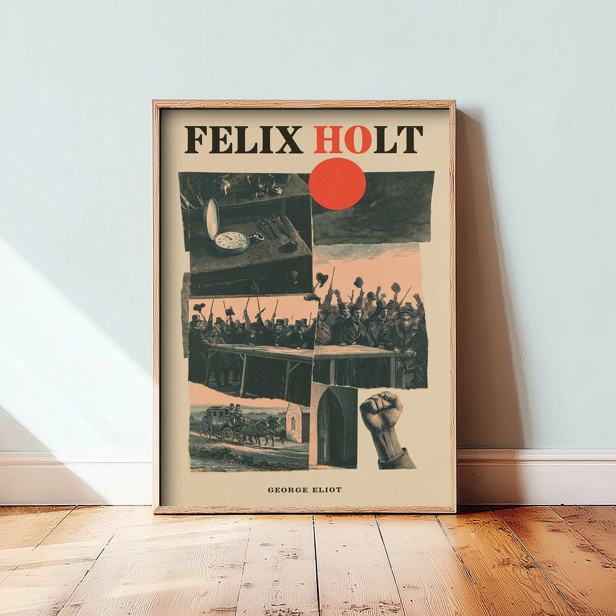 Felix Holt by George Eliot Art Print - Vintage Paper Collage Book Cover Poster - Victorian Novel Illustration - Radical Election V1