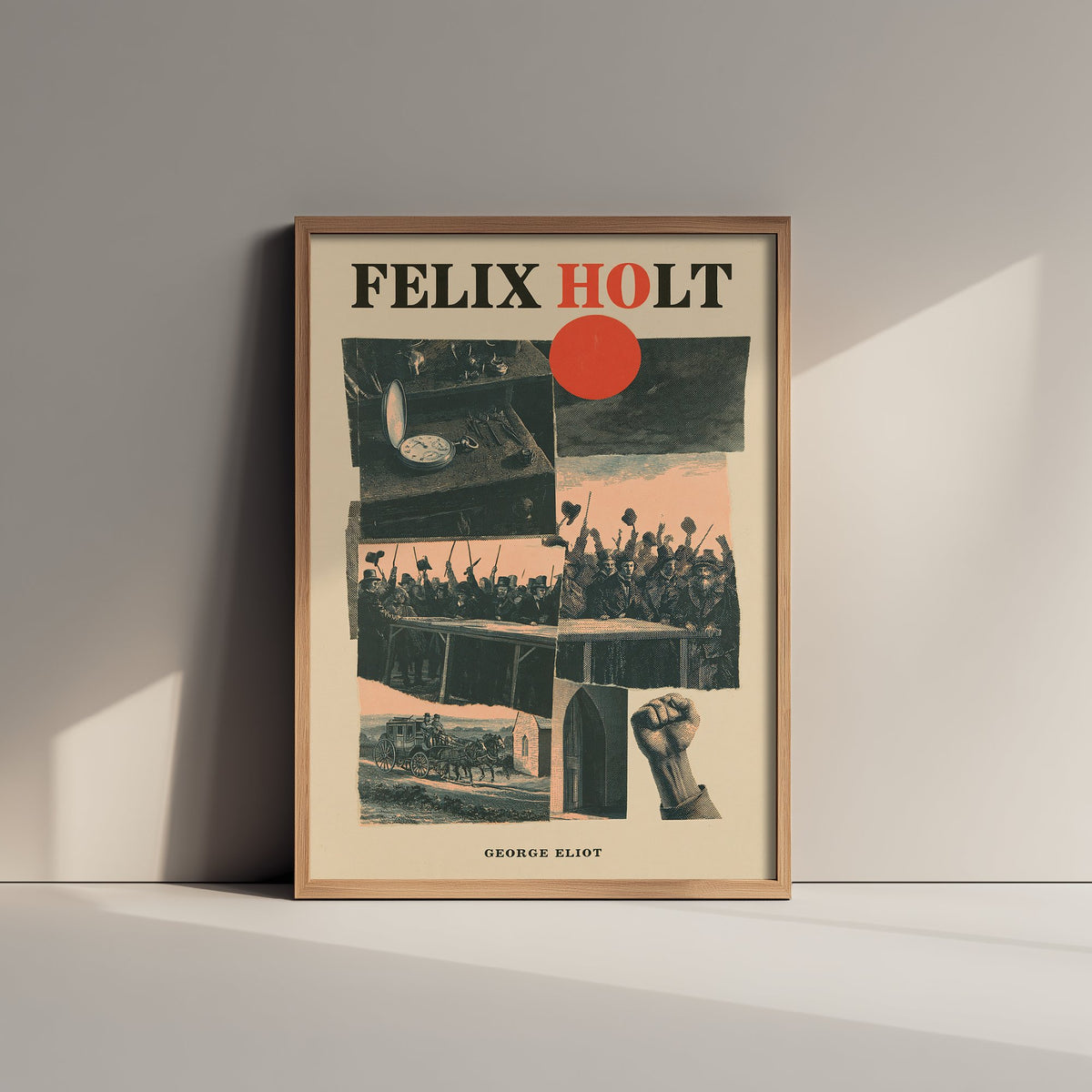 Felix Holt by George Eliot Art Print - Vintage Paper Collage Book Cover Poster - Victorian Novel Illustration - Radical Election V1