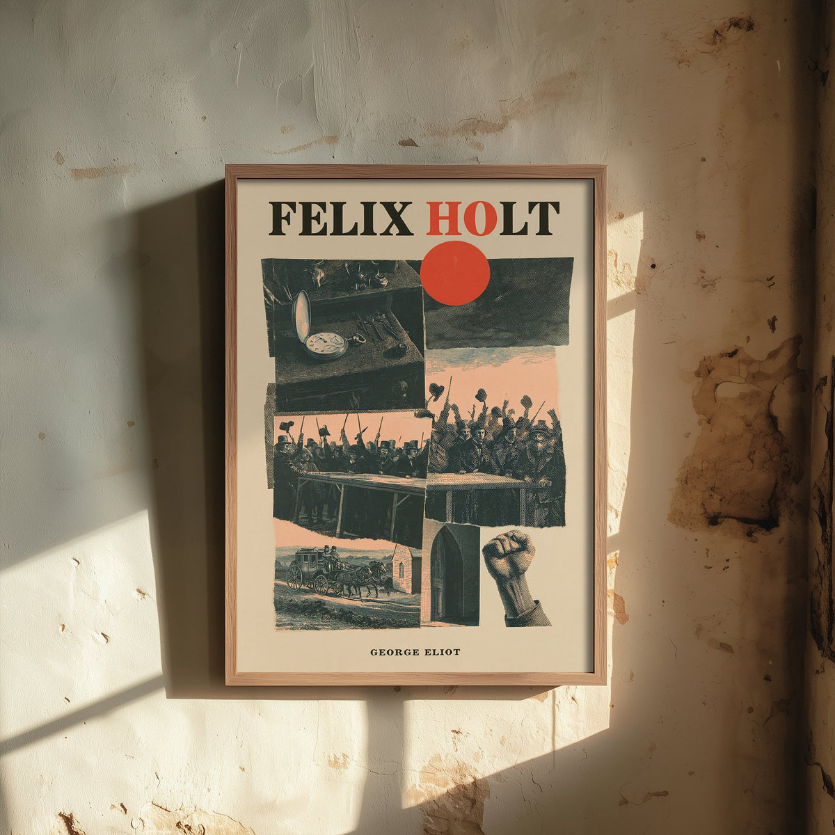 Felix Holt by George Eliot Art Print - Vintage Paper Collage Book Cover Poster - Victorian Novel Illustration - Radical Election V1