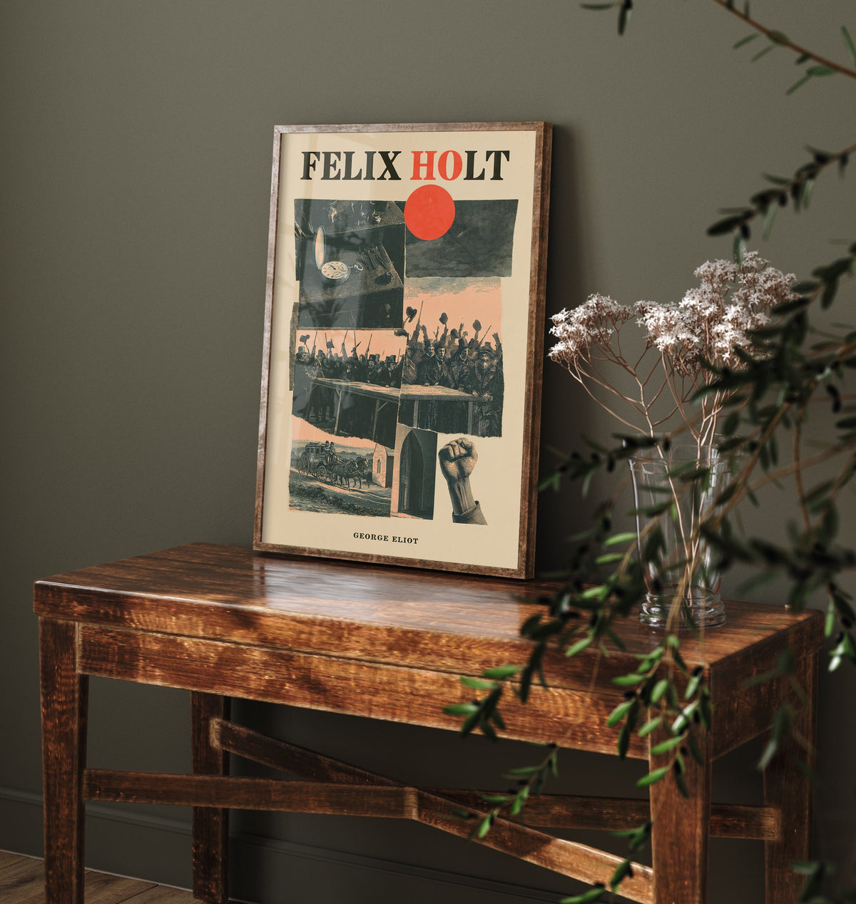 Felix Holt by George Eliot Art Print - Vintage Paper Collage Book Cover Poster - Victorian Novel Illustration - Radical Election V1