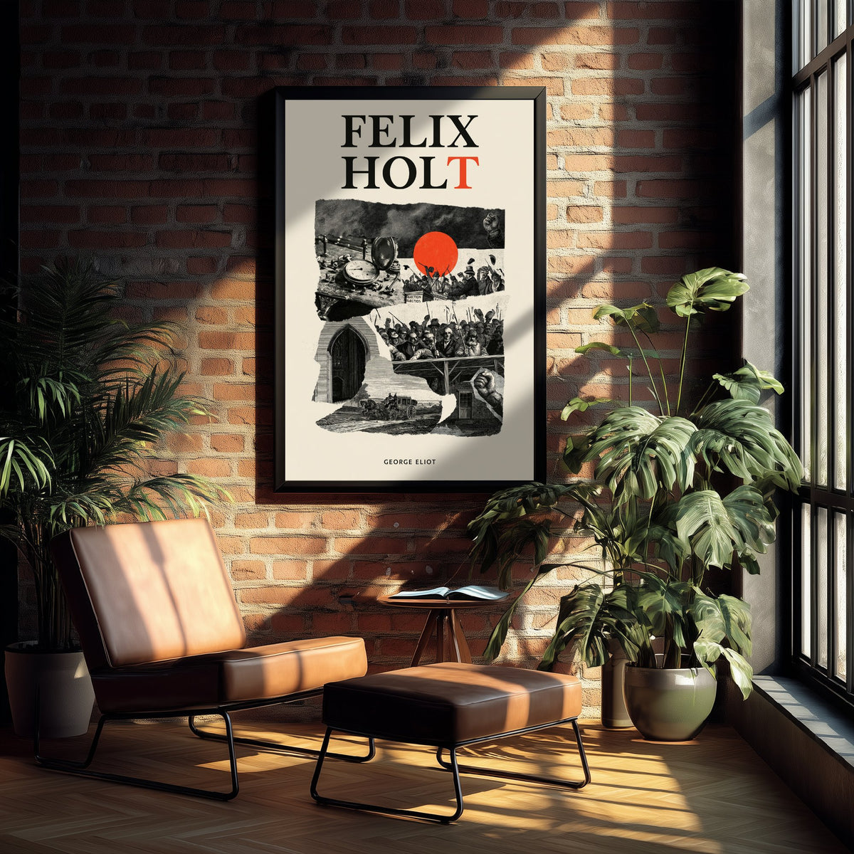 Felix Holt the Radical by George Eliot Art Print - Antique Engraving Collage Book Cover Poster - Victorian Politics Illustration V2
