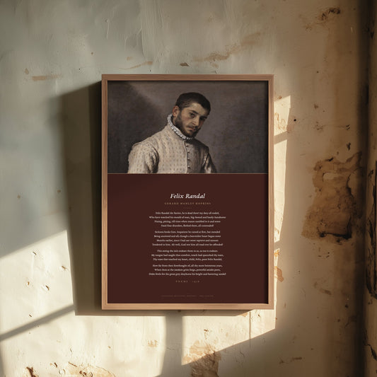 Felix Randal by Gerard Manley Hopkins Art Print - Full Poem beneath The Tailor Renaissance Portrait Painting - Poetry Poster