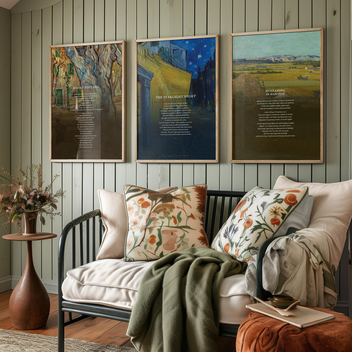 Gerard Manley Hopkins Poems Set of Three Art Prints - The Starlight Night, Hurrahing in Harvest, Binsey Poplars - Van Gogh Painting Poster
