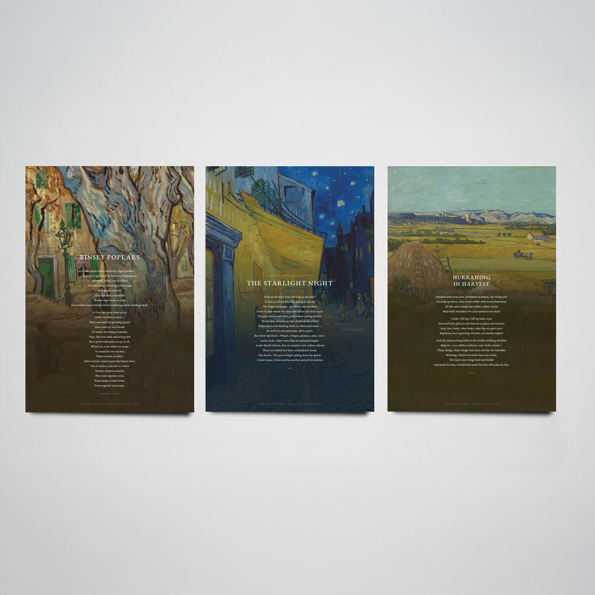 Gerard Manley Hopkins Poems Set of Three Art Prints - The Starlight Night, Hurrahing in Harvest, Binsey Poplars - Van Gogh Painting Poster