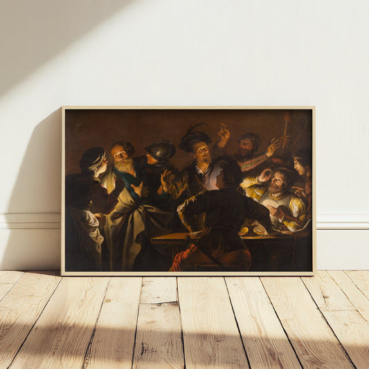 Gerard Seghers - The Denial of St Peter (c. 1620) - Classic Painting Art Print - Caravaggesque Candlelit Soldiers Baroque Poster