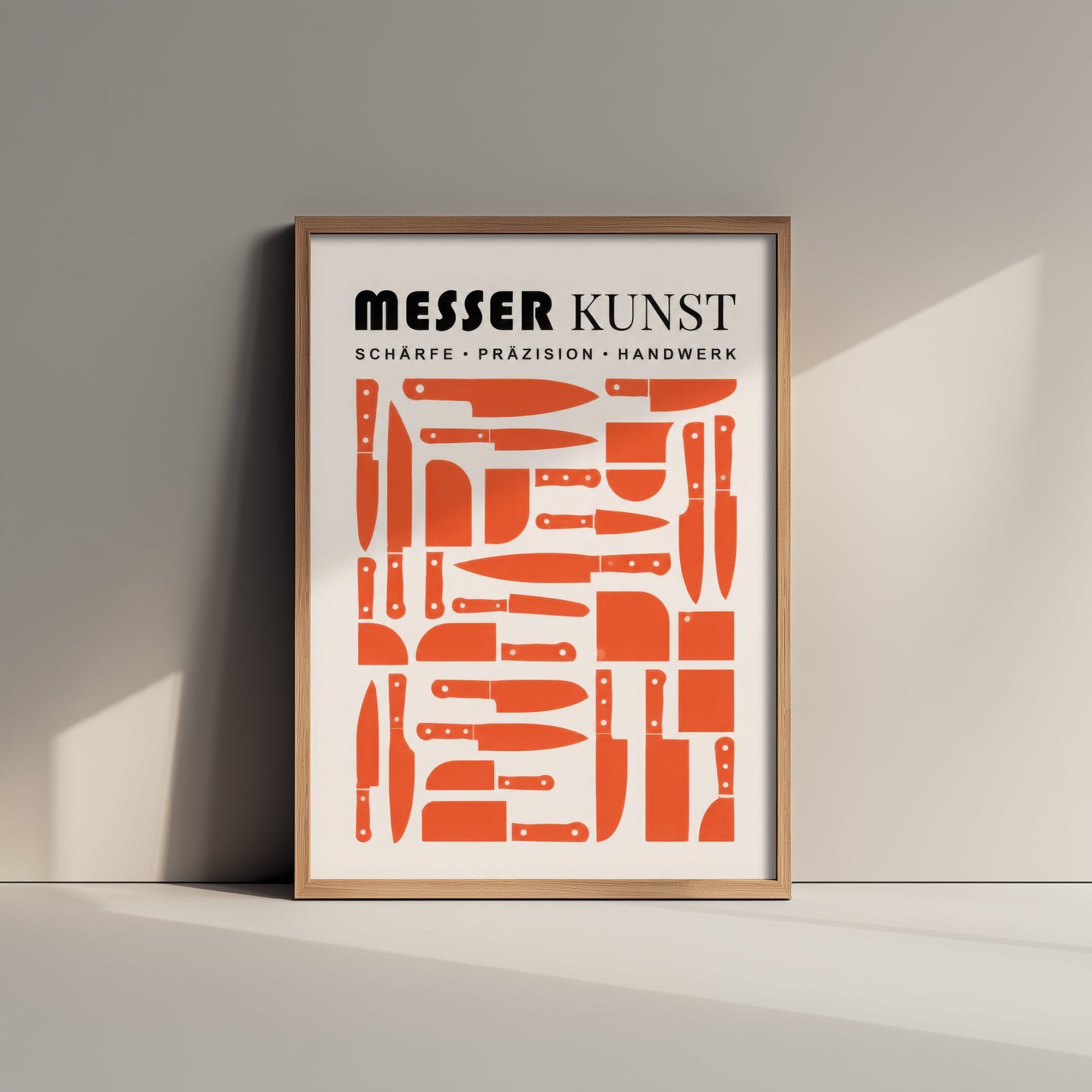Messer Kunst Knife Art Print - Modernist Kitchen Poster - Mid Century Illustration - Chef Kitchen Wall Art 2/3