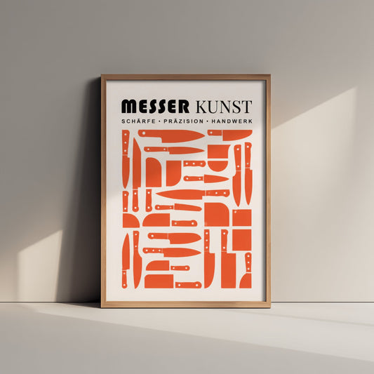 Messer Kunst Knife Art Print - Modernist Kitchen Poster - Mid Century Illustration - Chef Kitchen Wall Art 2/3