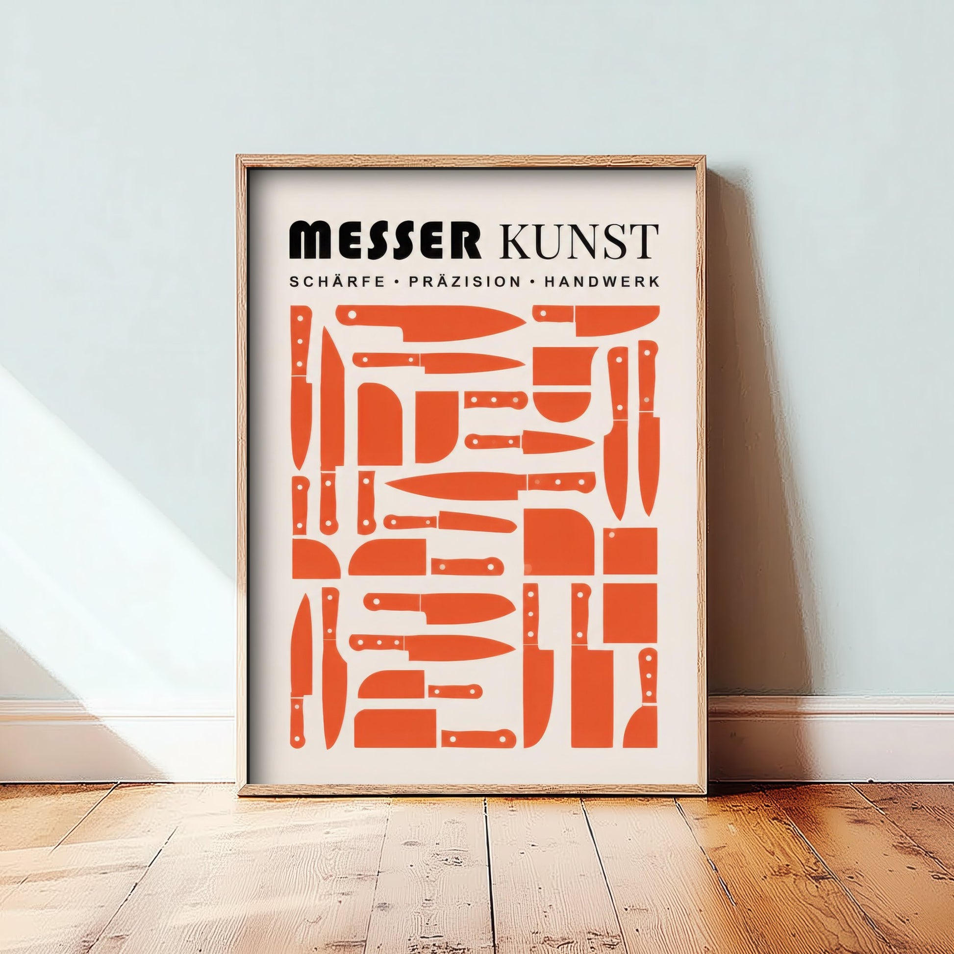 Messer Kunst Knife Art Print - Modernist Kitchen Poster - Mid Century Illustration - Chef Kitchen Wall Art 2/3